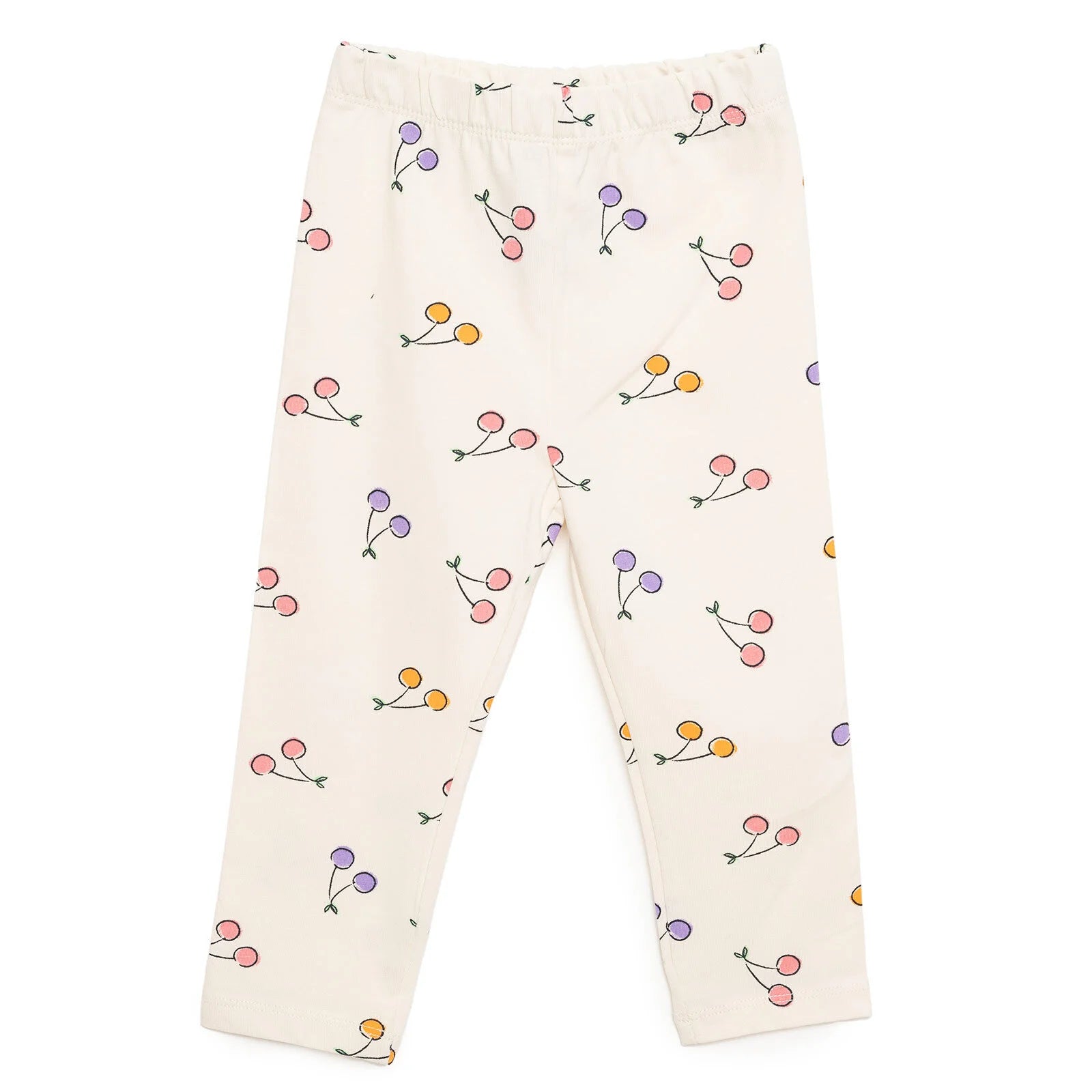 HelloBaby Girl Cherry Patterned Leggings - Ecru - ebebek - Black Friday