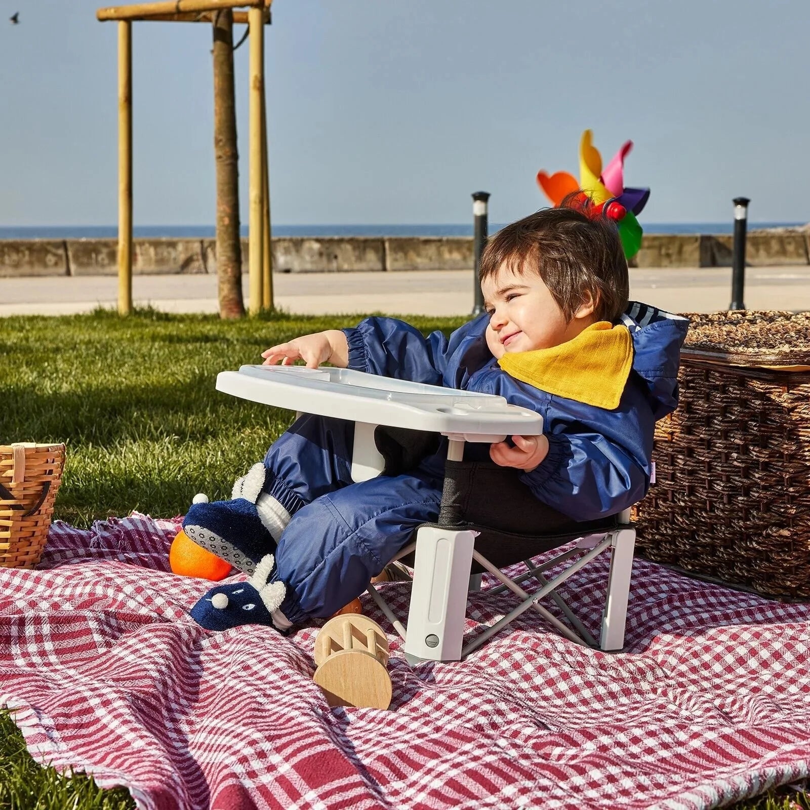 baby plus Picnic Booster Highchair - Dark Grey - ebebek - Black Friday