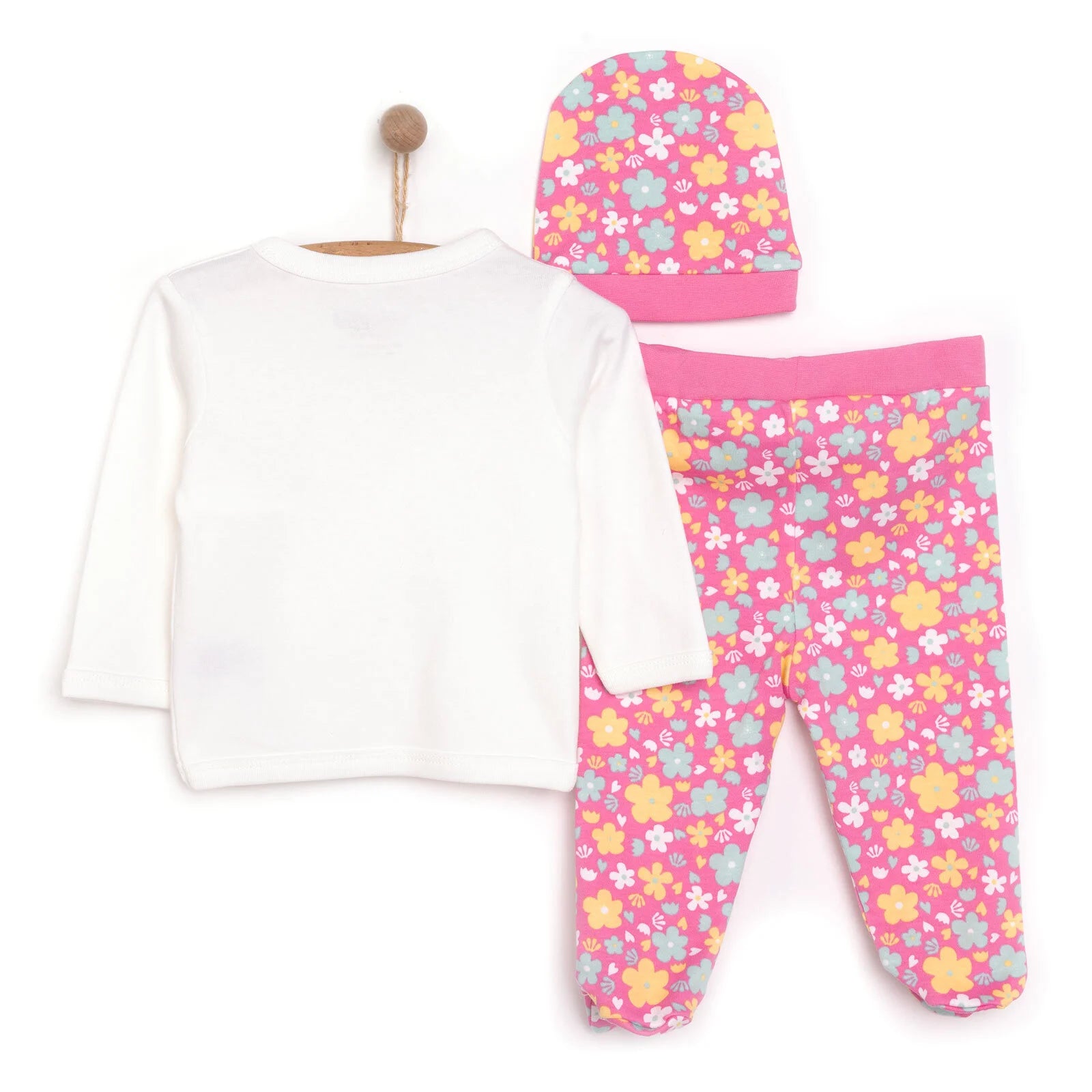 HelloBaby Wrapover Top - Hat - Footed Bottom - Dark Pink - ebebek - Black Friday