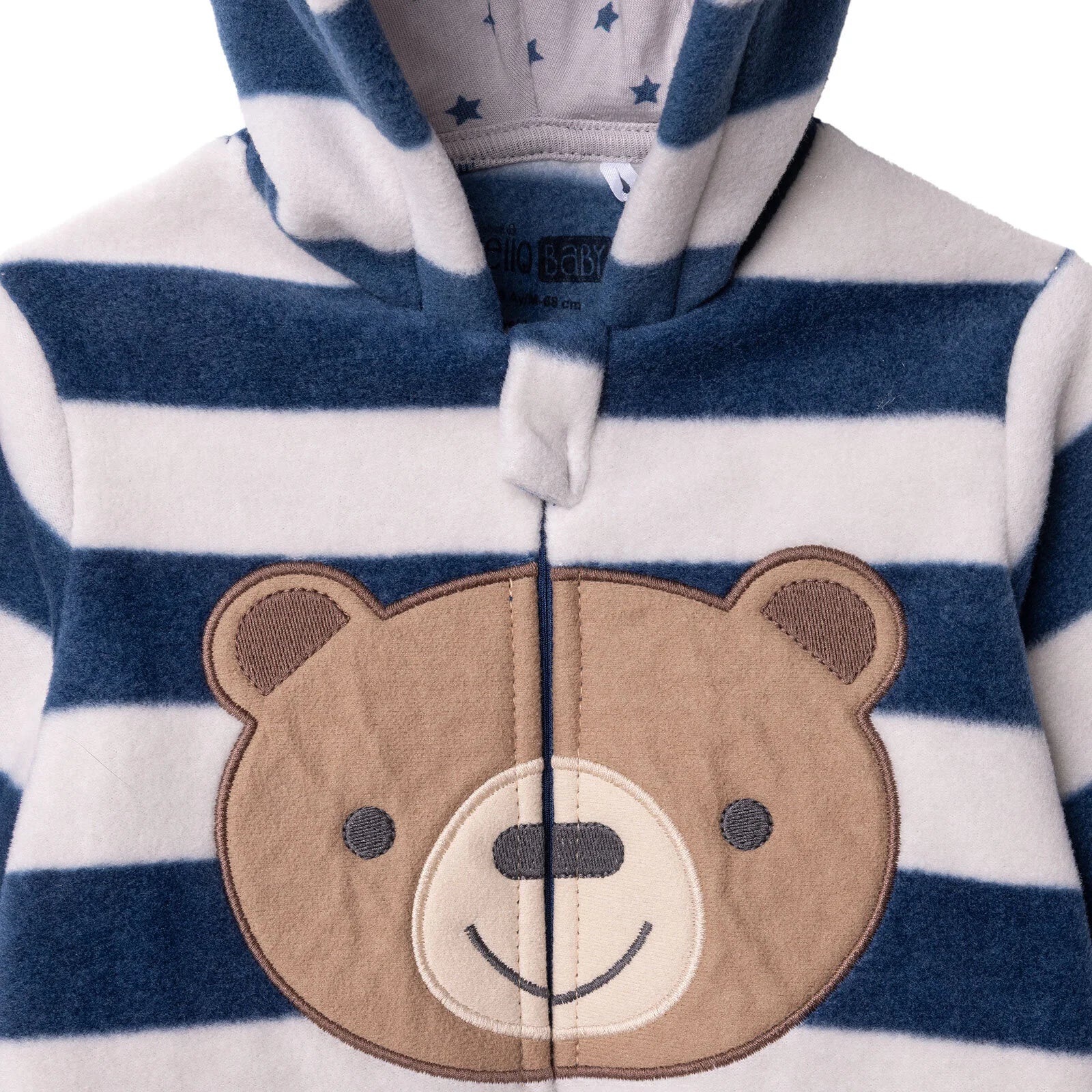 HelloBaby Newborn Polar Footed Jumpsuit - Navy Printed - ebebek - Black Friday