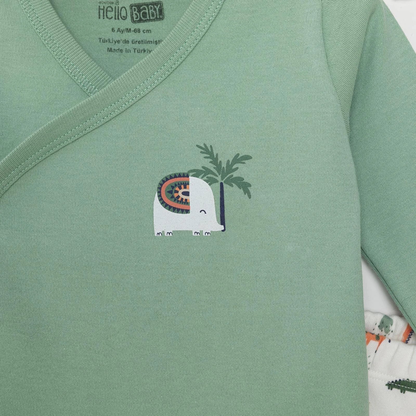 HelloBaby Baby Boy Footed Bottom & Hat & Jumpsuit - Ecru - ebebek - Black Friday