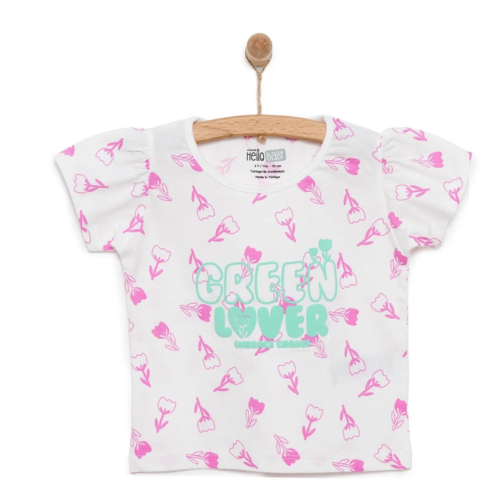 HelloBaby Basic Girl Tulips Patterned Tshirt - Ecru - ebebek - Black Friday