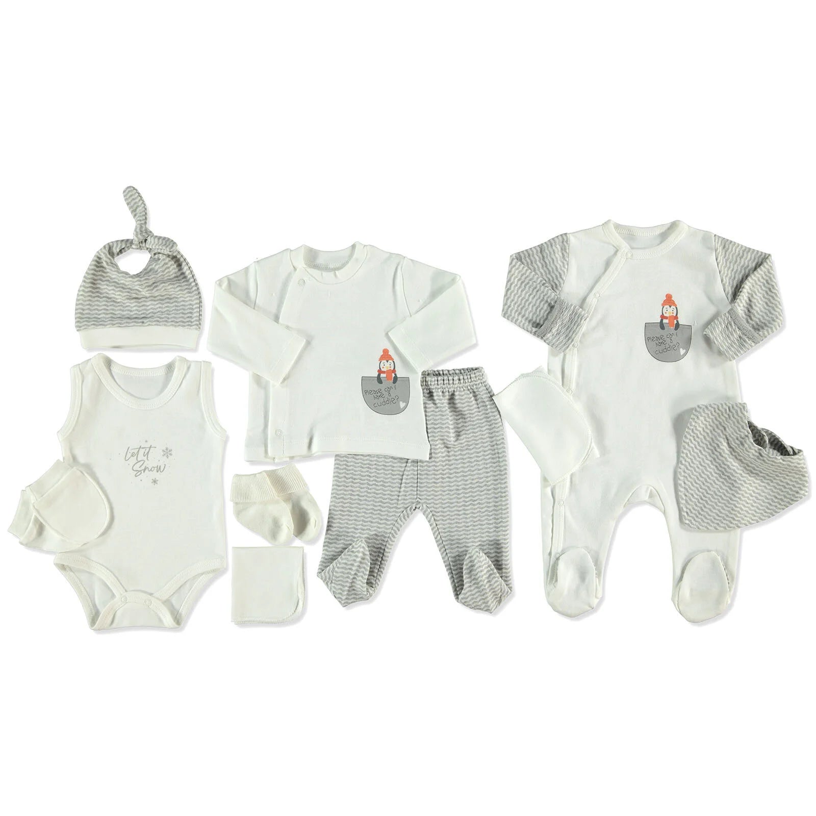 Bebbek Baby Boy 10 Pcs Newborn Starter Set - Snow Melange - ebebek - Black Friday