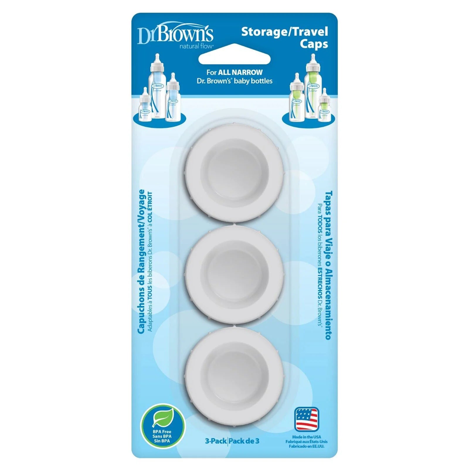 Dr. Brown's Travel Caps Narrow Neck 3 pcs - ebebek - Black Friday