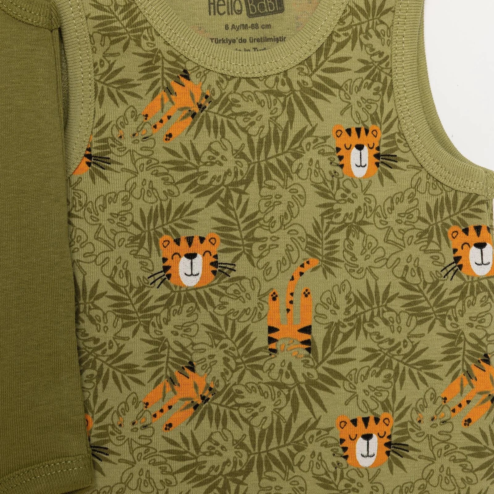 HelloBaby Boy 2 - Pack Sleeveless Bodysuit - Khaki - ebebek - Black Friday