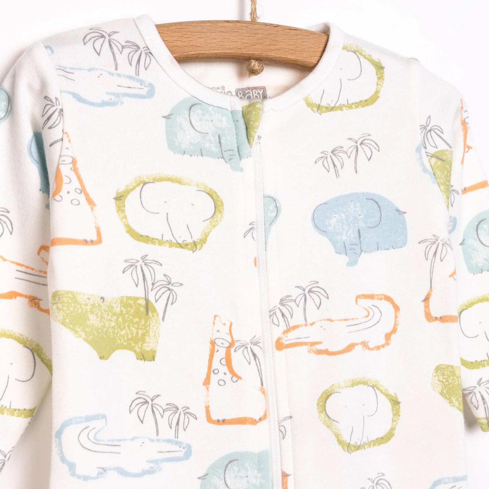 HelloBaby Newborn Boy Footed Jumpsuit - Ecru - ebebek - Black Friday