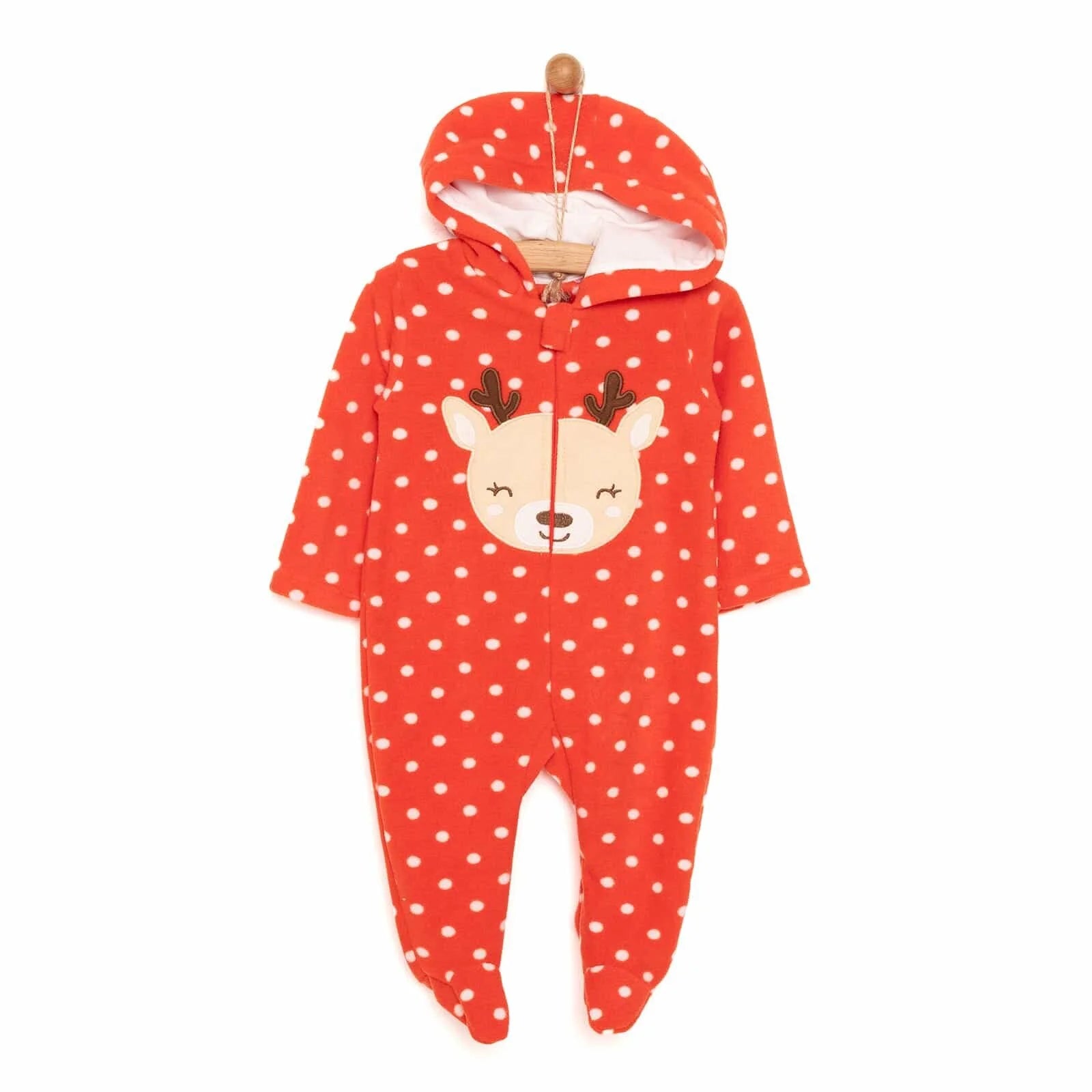HelloBaby Newborn Fleece Hooded Overall - Red - ebebek - Black Friday
