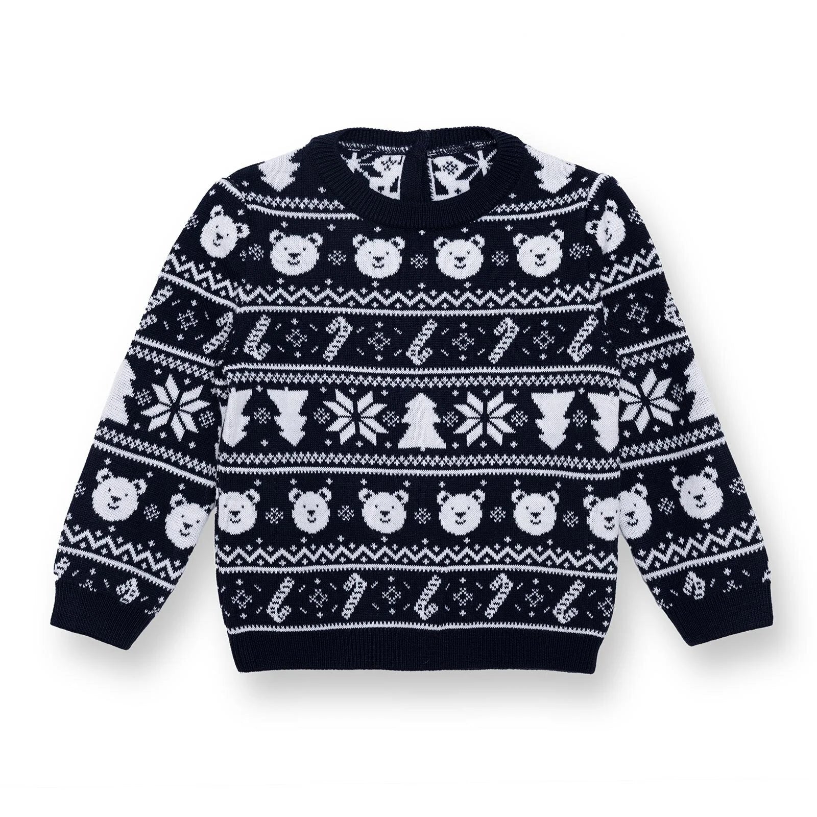 HelloBaby Christmas Baby Boy Snow Party Sweatshirt - Navy Blue - ebebek - Black Friday