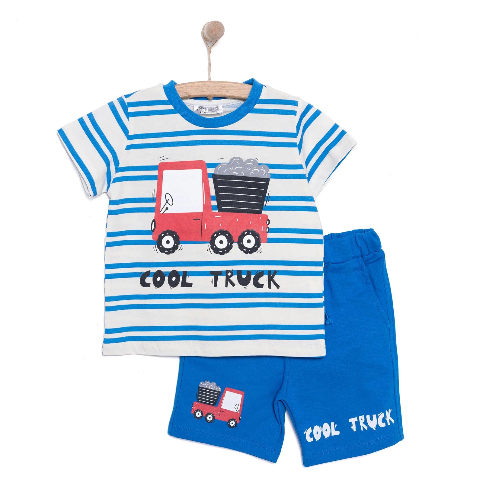 HelloBaby Cars&Roads Truck Printed Boy Tshirt - Blue - ebebek - Black Friday