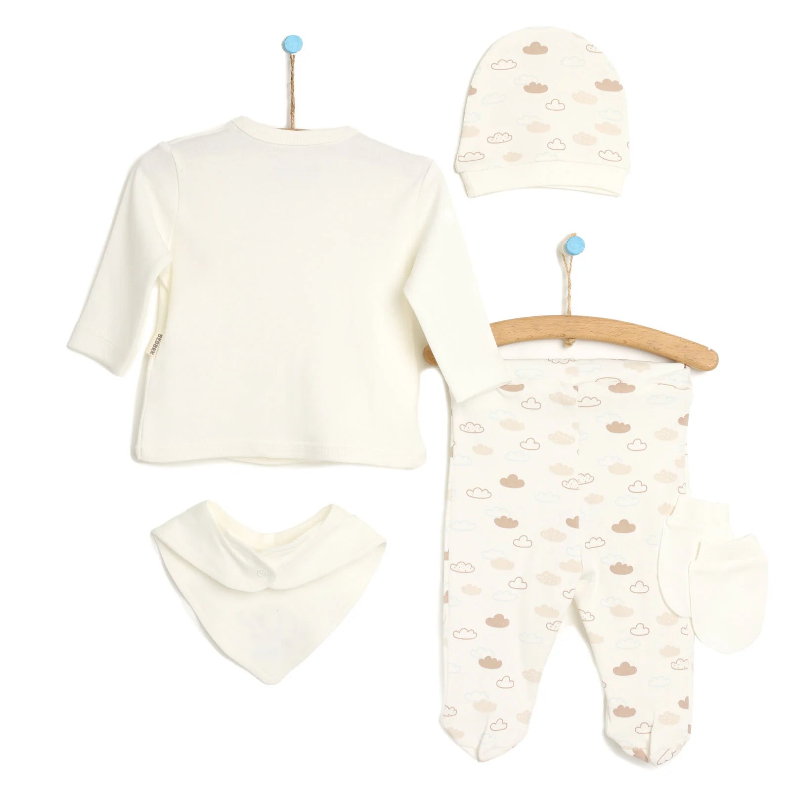 Bebbek Baby Boy 5 Pcs Newborn Starter Set - Ecru - ebebek - Black Friday