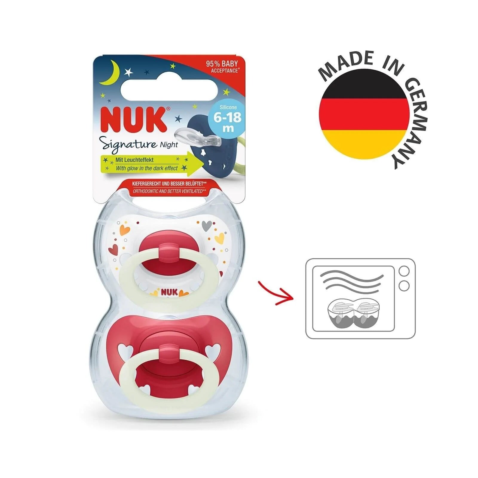 NUK Signature Night Silicone Soothers 6 - 18 months - ebebek - Black Friday
