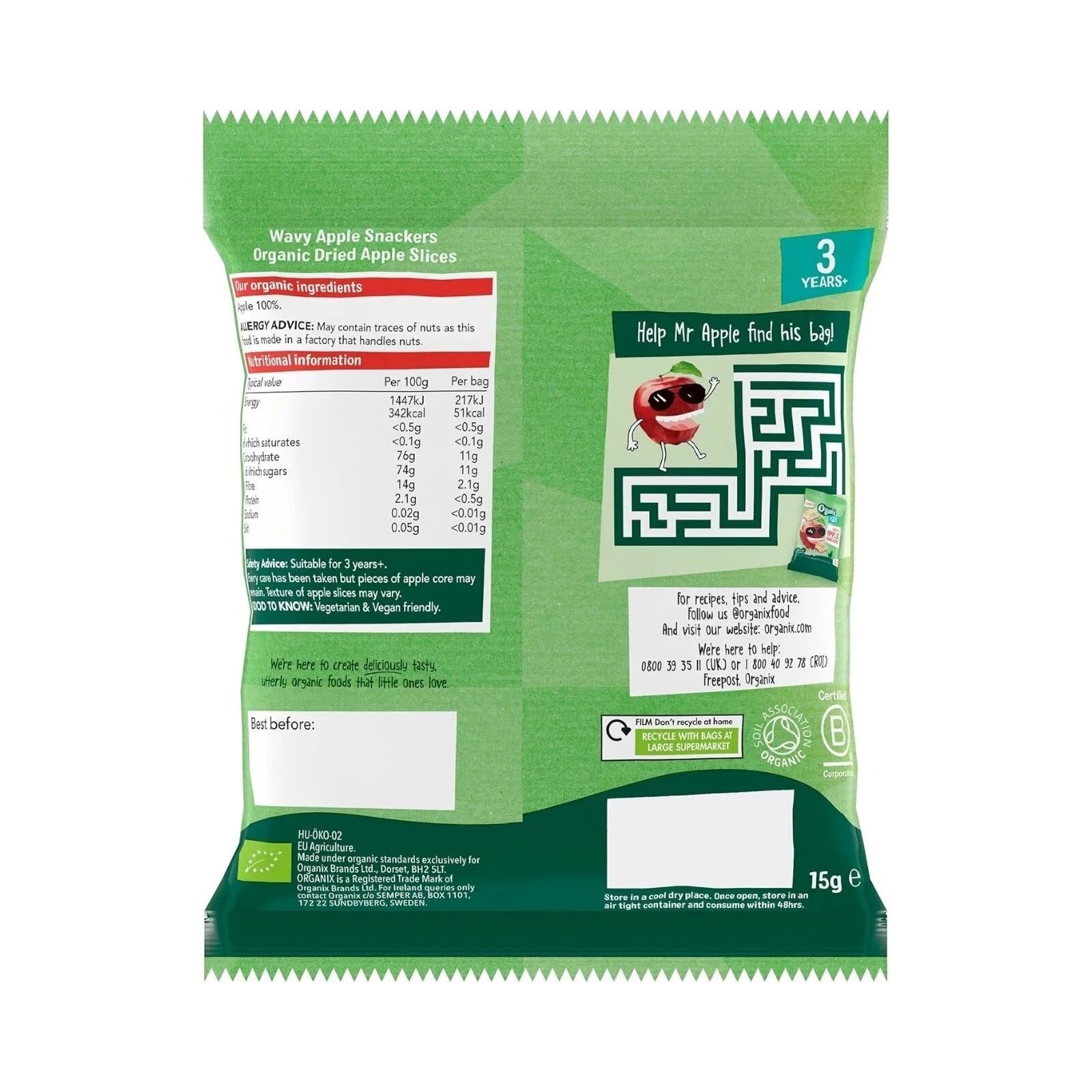 Organix Kids Wavy Apple Snackers 15g - ebebek - Black Friday