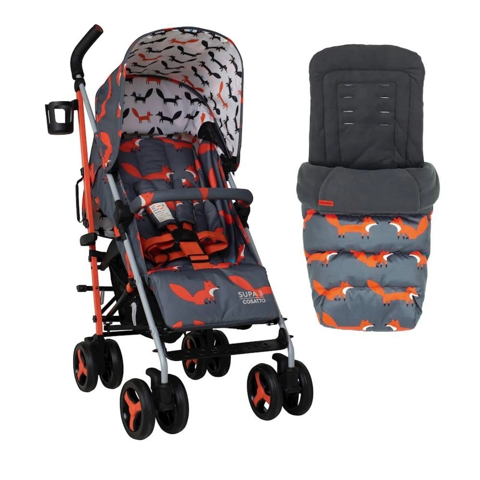 Cosatto Supa 3 Stroller - Charcoal Mister Fox - ebebek - Black Friday