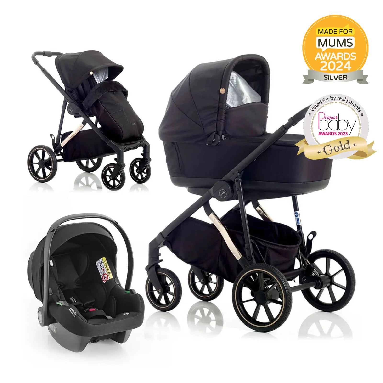 Mee - Go UNO Plus 3 - in - 1 Travel System - Black/Chrome - ebebek - Black Friday