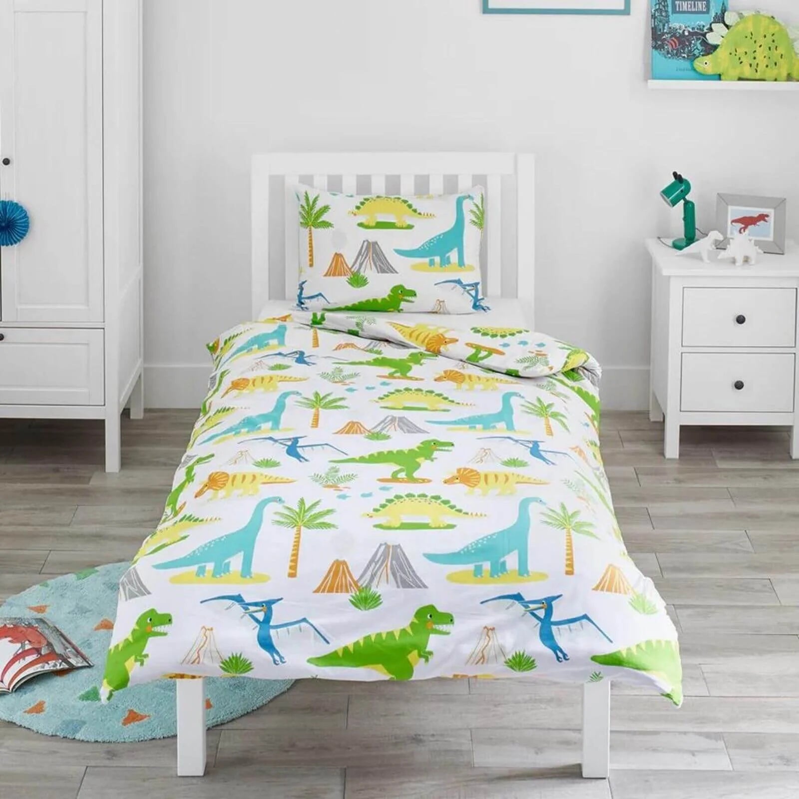 Bloomsbury Mill Single Duvet Set - Dinosaur World - ebebek - Black Friday