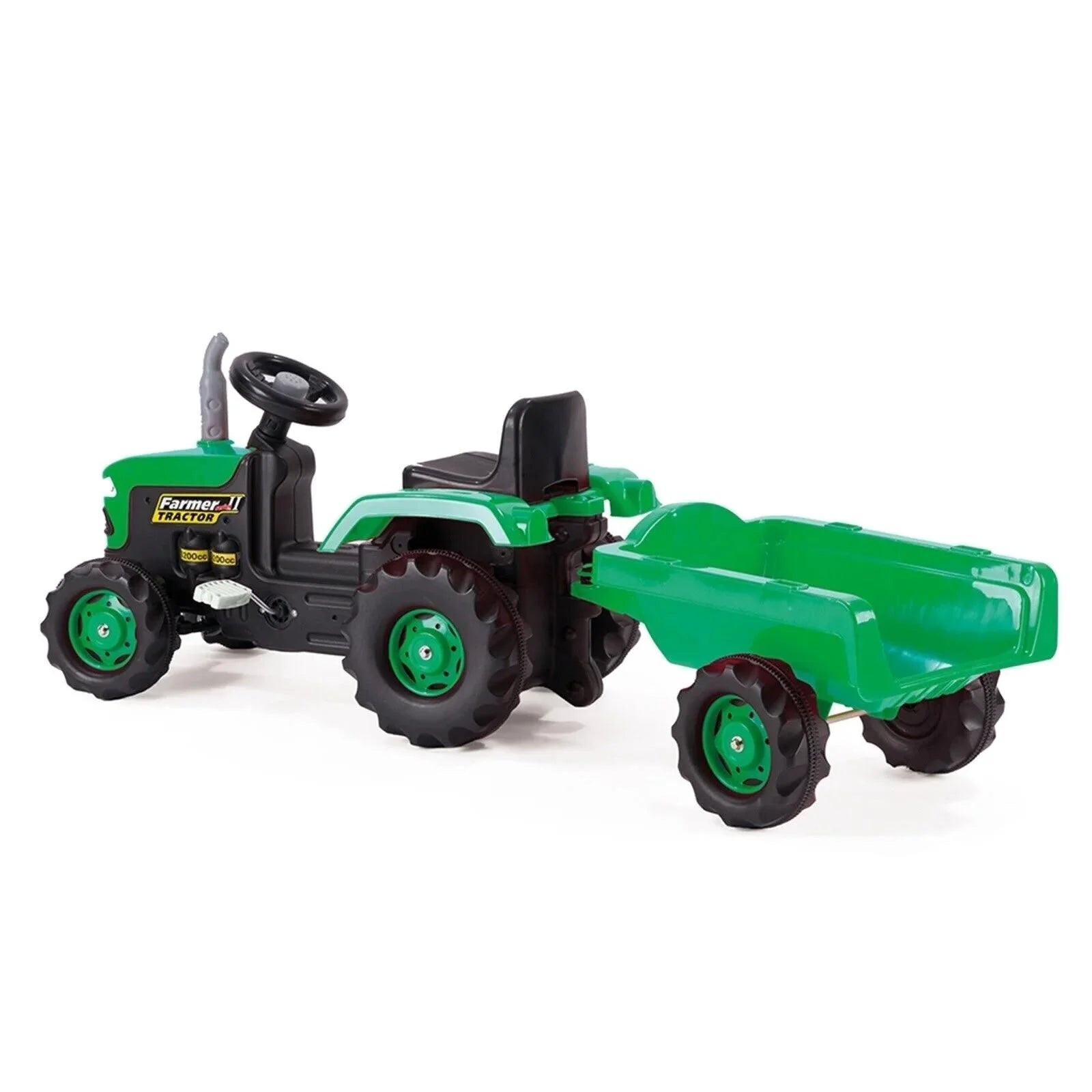 Outlet - Dolu Ride On Pedal Tractor & Trailer - Green - ebebek - Black Friday