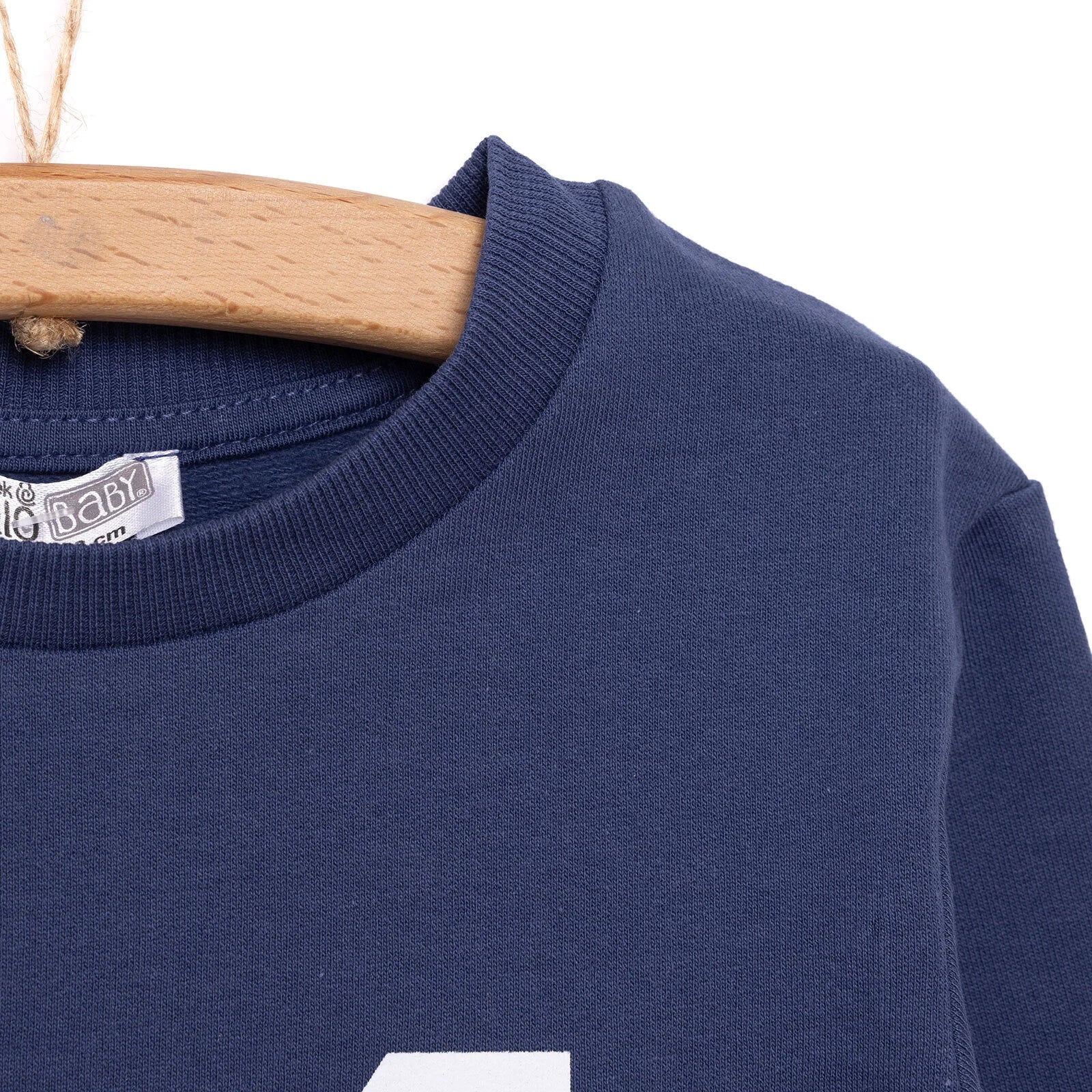 HelloBaby Basic Low Raised Lion Printed Sweatshirt - Navy Blue - ebebek - Black Friday