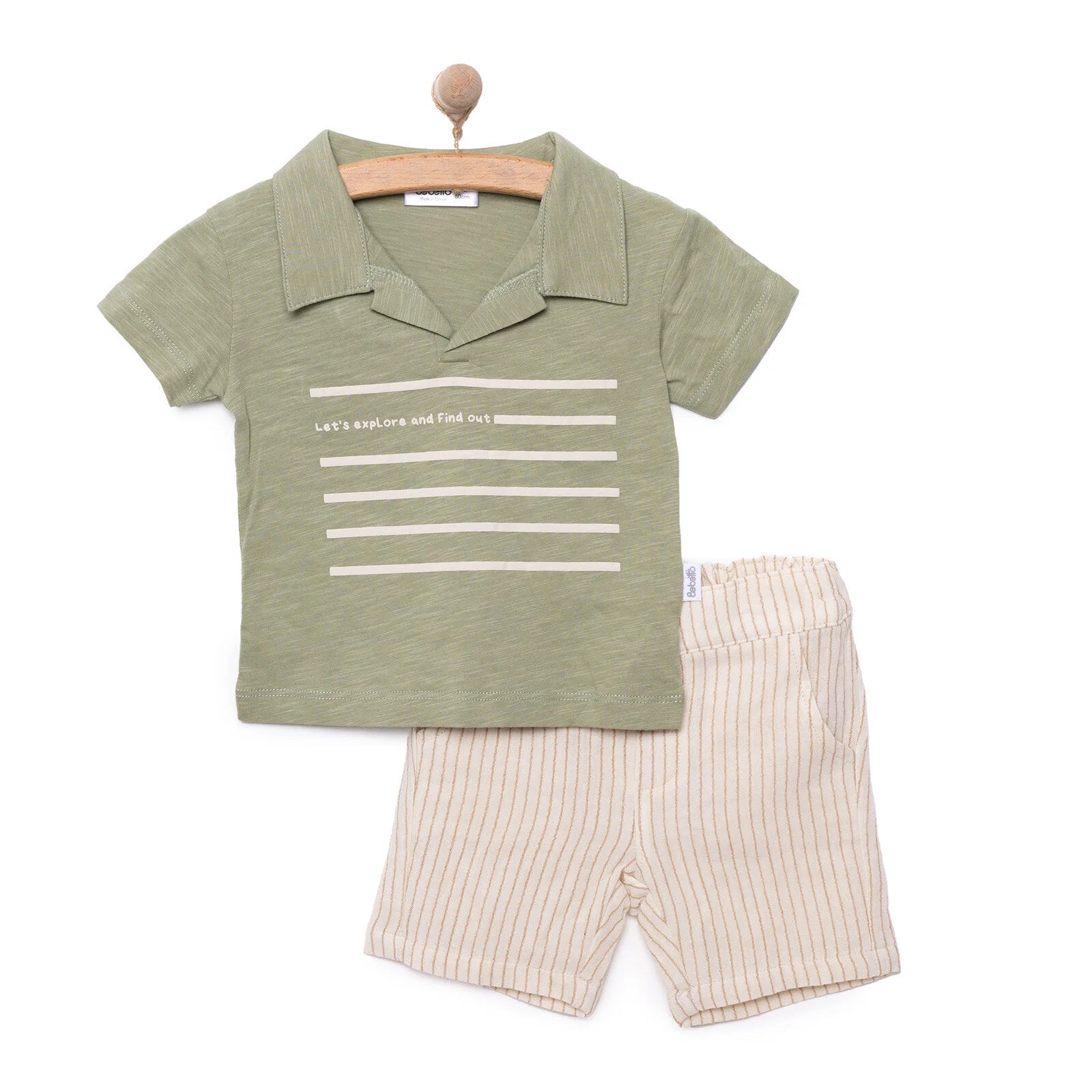 Bebetto Good Adventure Boy Tshirt - Short - Khaki - ebebek - Black Friday