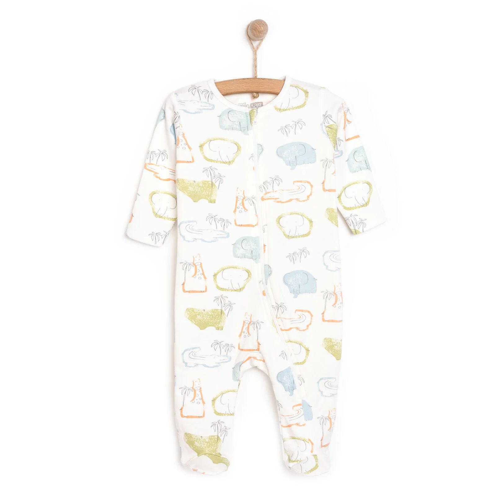 HelloBaby Newborn Boy Footed Jumpsuit - Ecru - ebebek - Black Friday