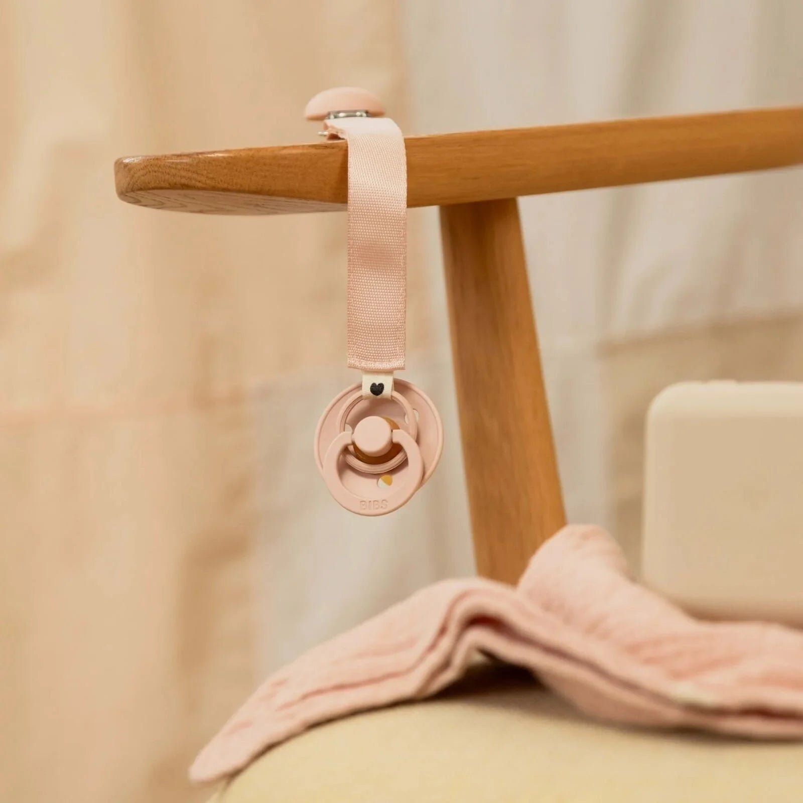 BIBS Soother Clip Ribbon - Blush - ebebek - Black Friday