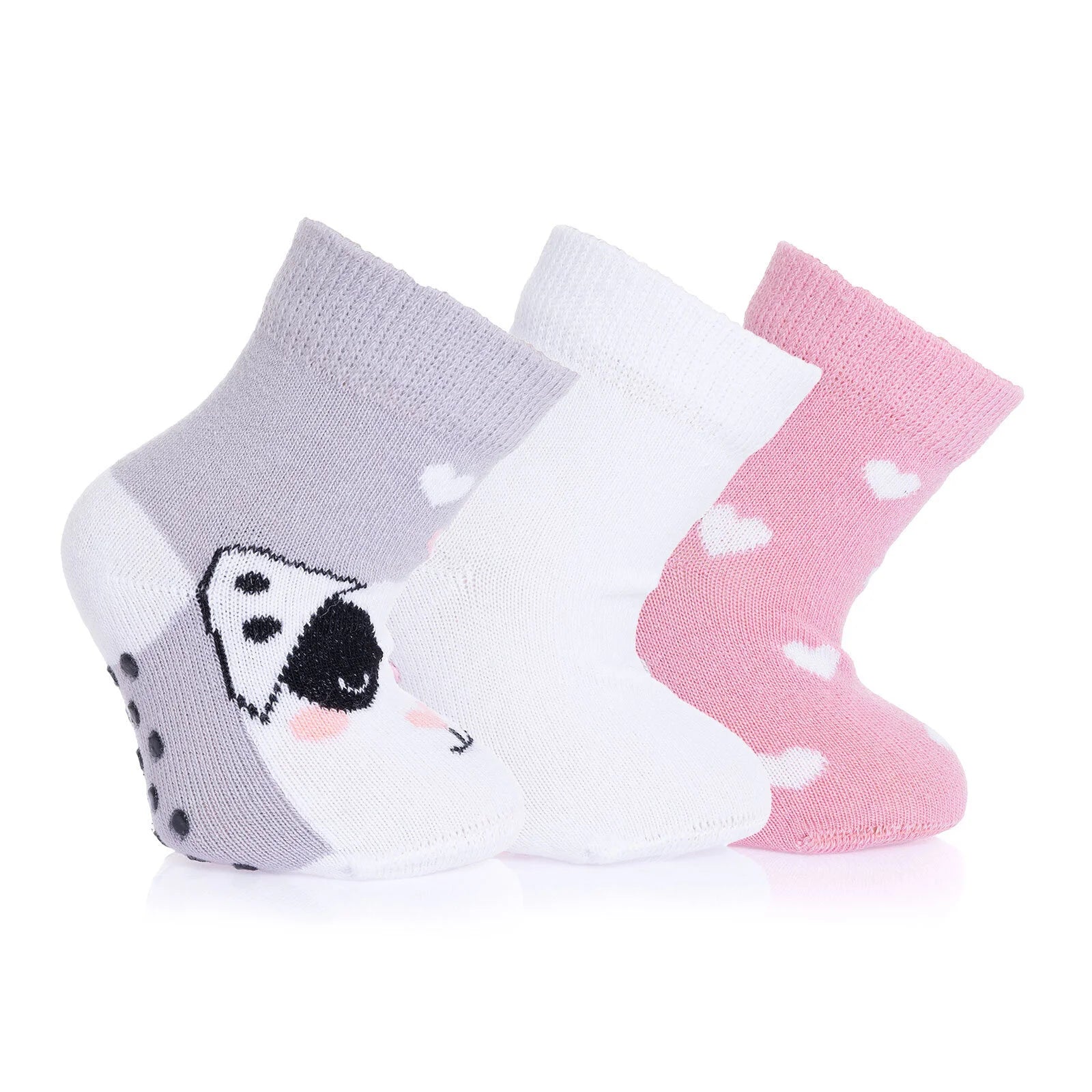 HelloBaby Baby Girl Non - Slip Socks 3 Pcs - Pink - ebebek - Black Friday