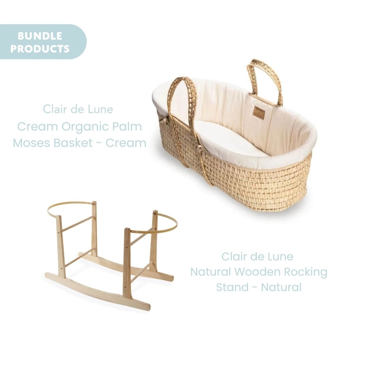 Clair de Lune Cream Organic Palm Moses Basket - Cream - ebebek - Christmas
