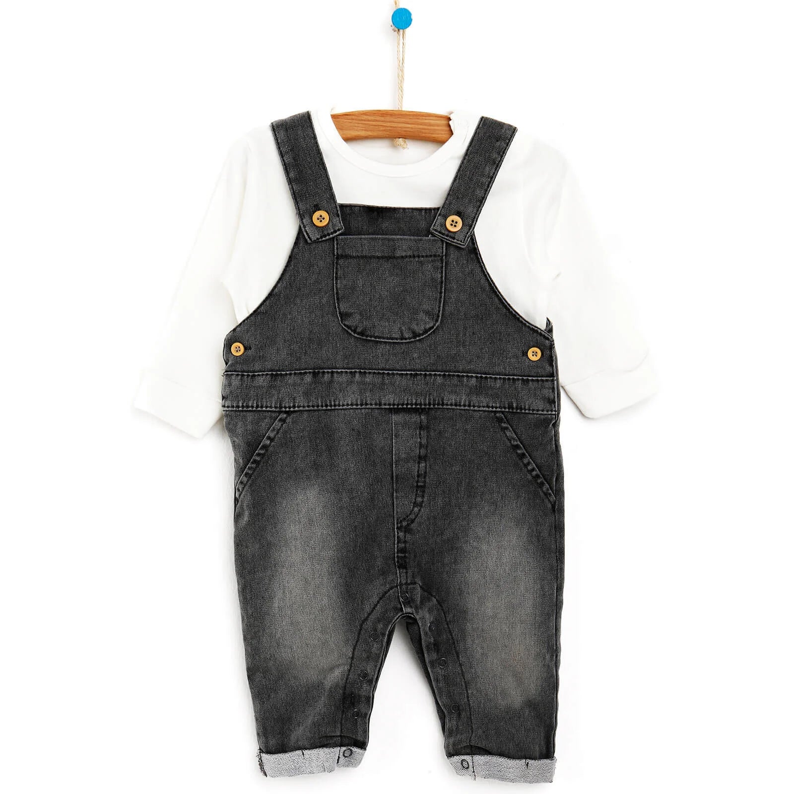 HelloBaby Overall Shorts - Sweatshirt - Anthracite - ebebek - Black Friday