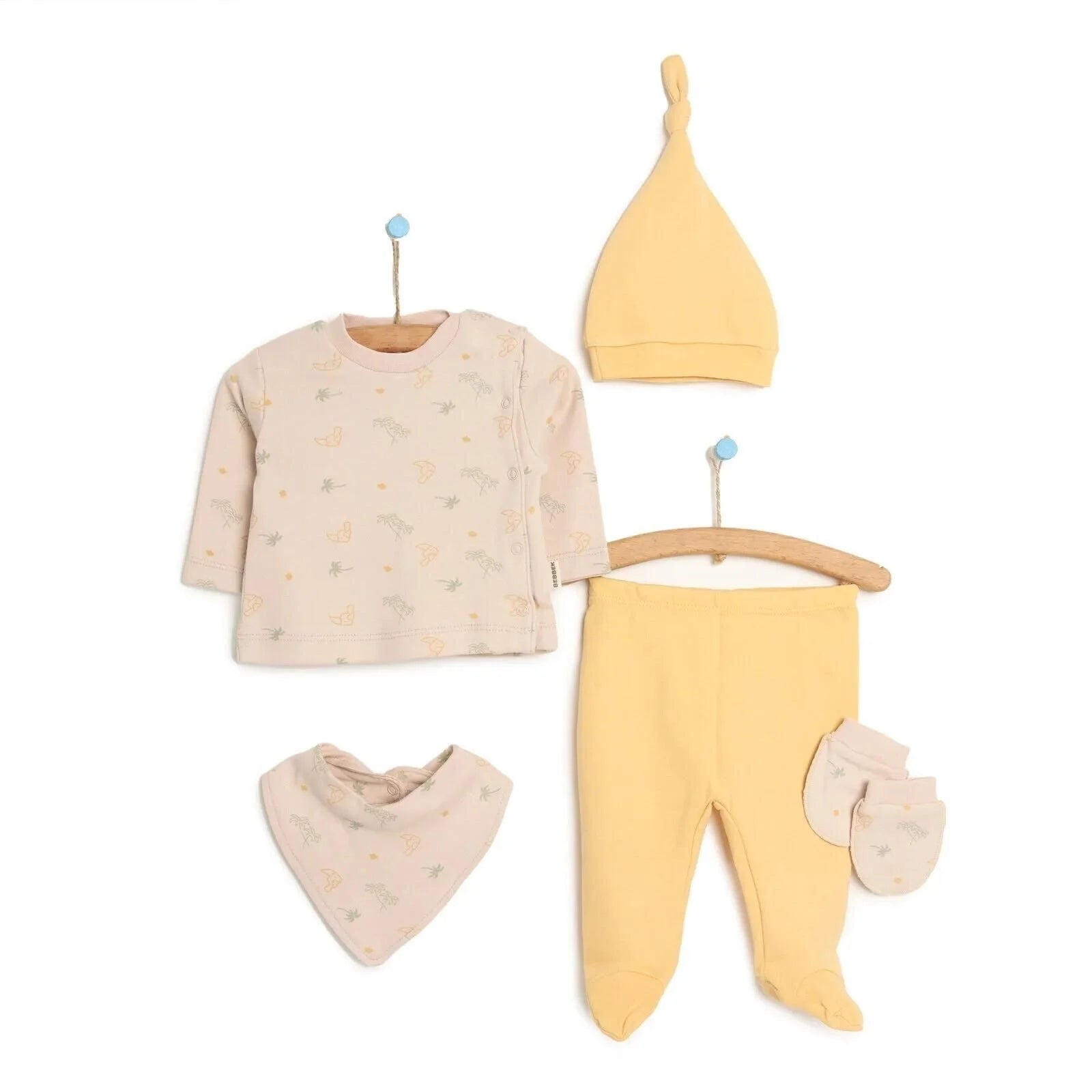 Bebbek Baby Girl 5 Pcs Newborn Gift Starter Set - Mustard - ebebek - Black Friday