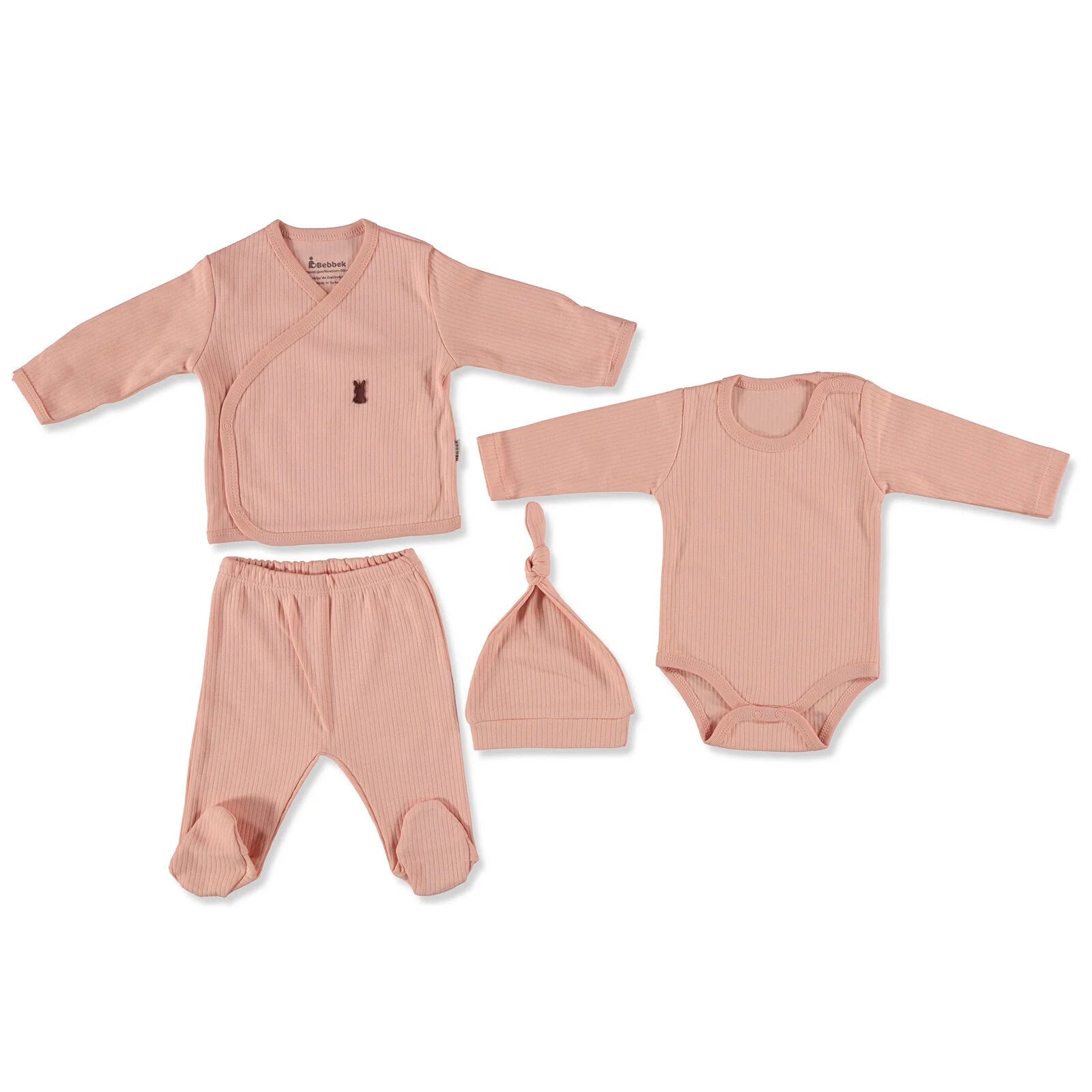 Bebbek Camisole Wrapover 4 Pcs Newborn Gift Starter Set - Salmon - ebebek - Black Friday