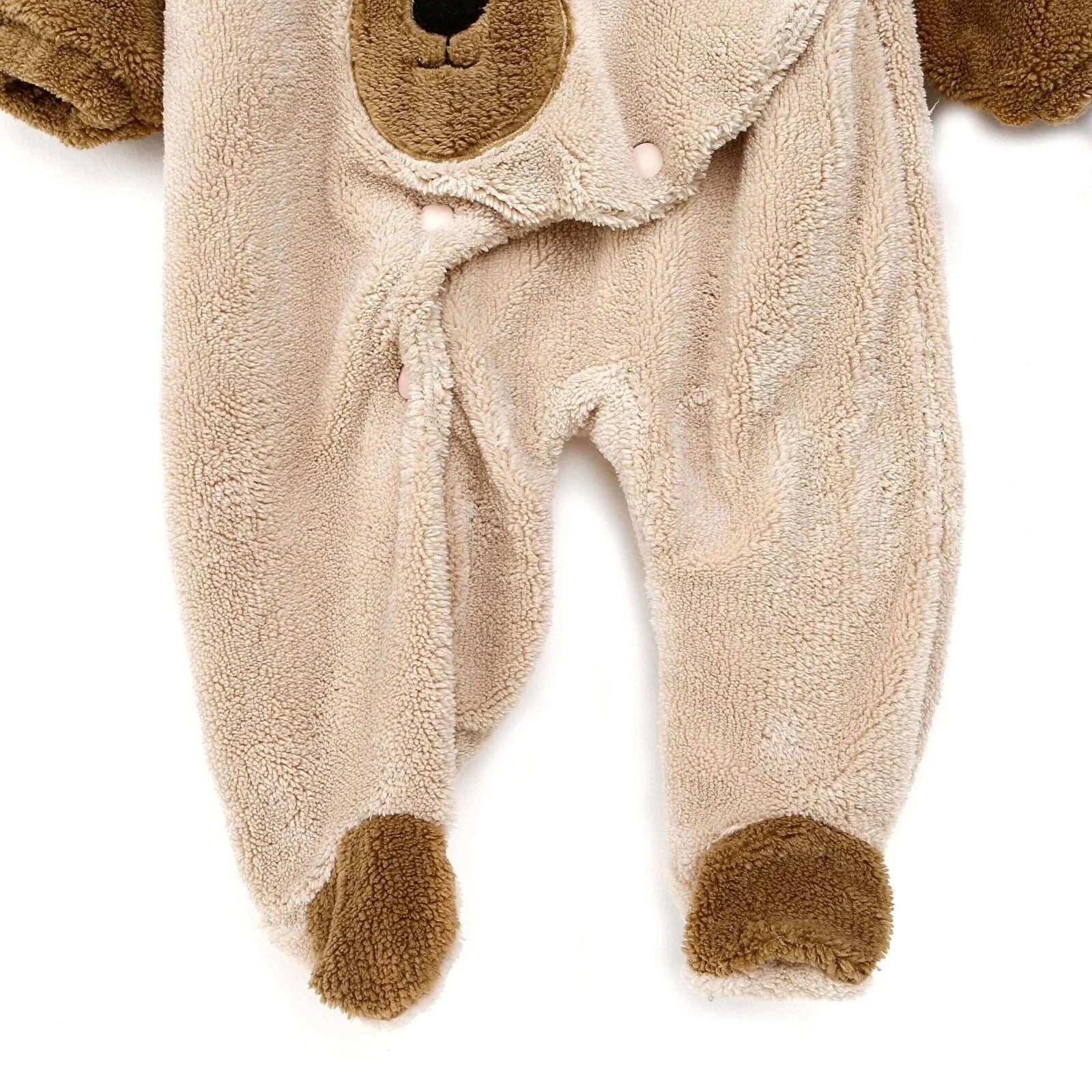 Midimod Newborn Baby Boy Cute Bear Welsoft Jumpsuit - Brown - ebebek - Black Friday