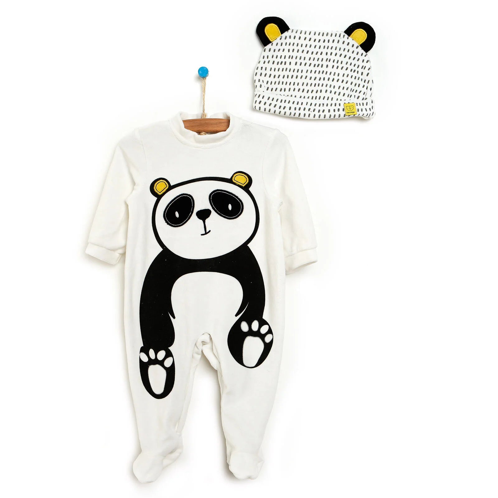 Cassiope Newborn Panda Velvet Jumpsuit - ebebek - Black Friday