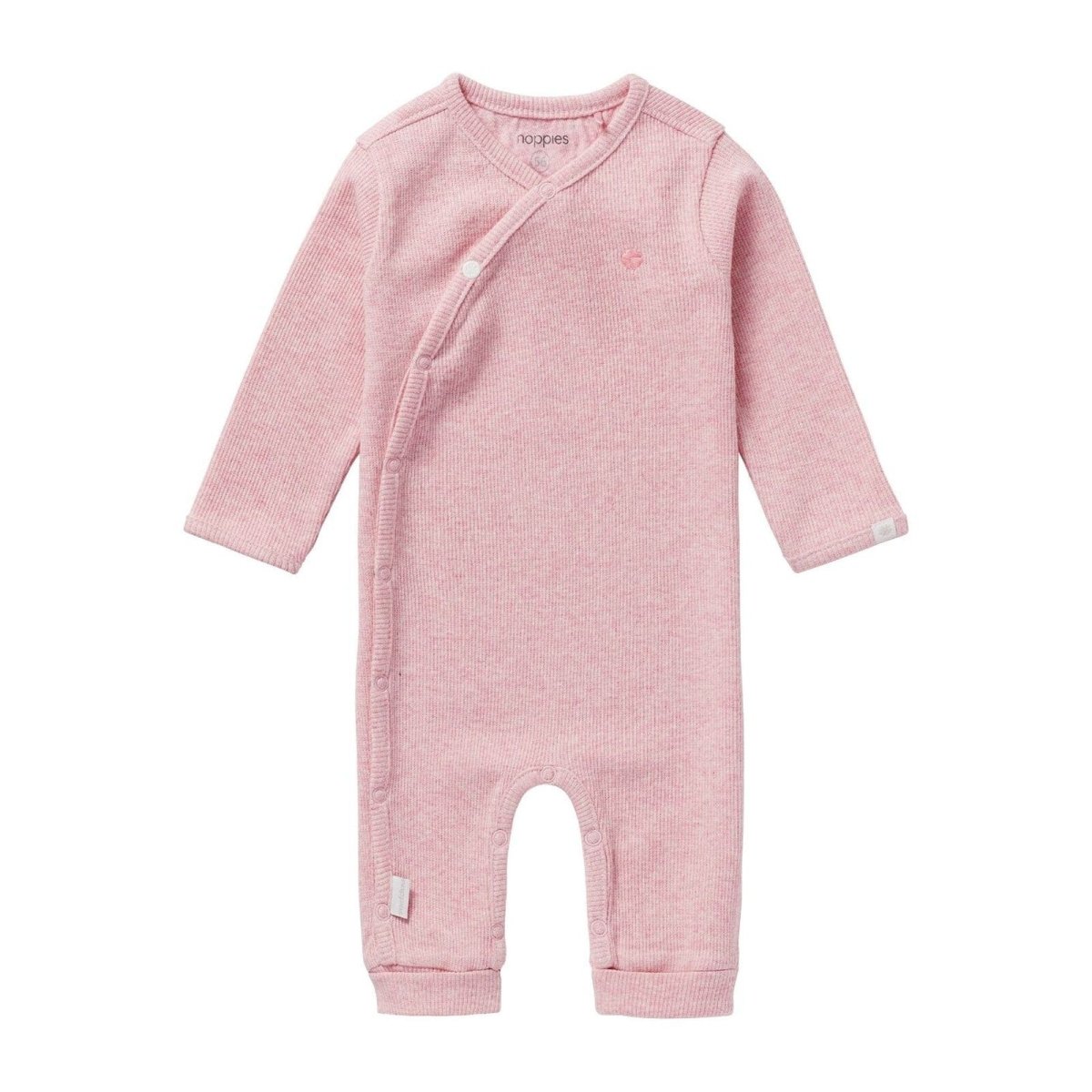 Noppies U Playsuit LS Rib Nevis - Light Rose Melange - ebebek - Black Friday