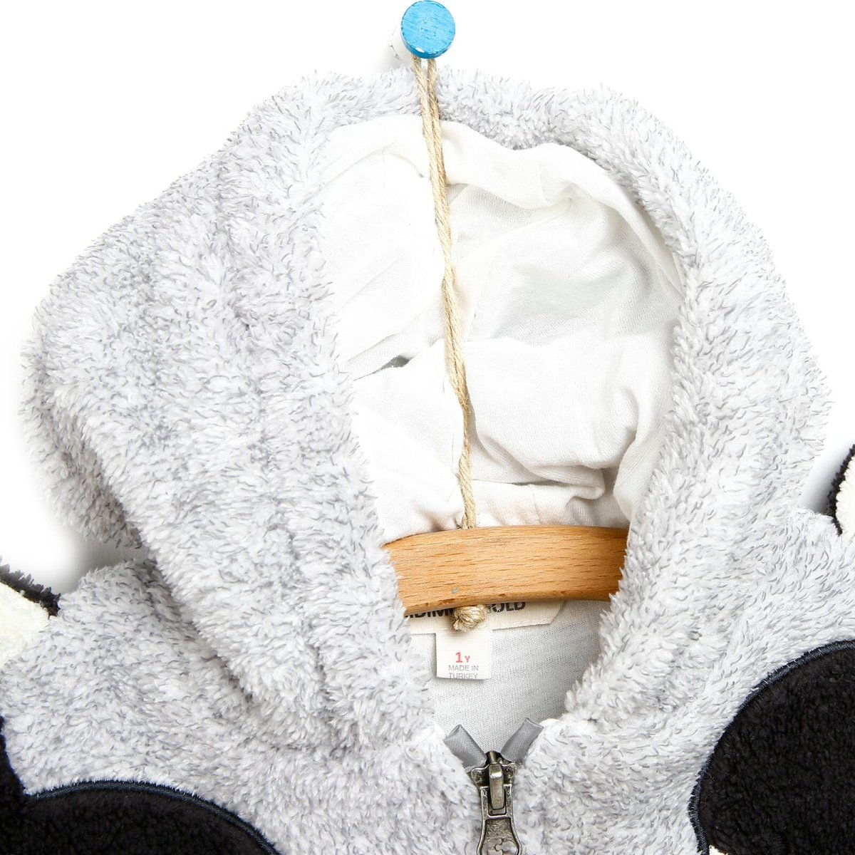 Midimod Newborn Cute Bears Welsoft Footed Jumpsuit - Grey - ebebek - Black Friday