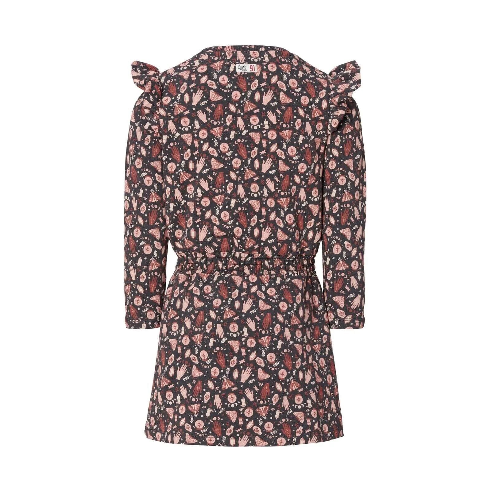 Noppies Girls DreShort Sleeve Long Sleeve Kerrville Allover Print - Phantom - ebebek - Black Friday