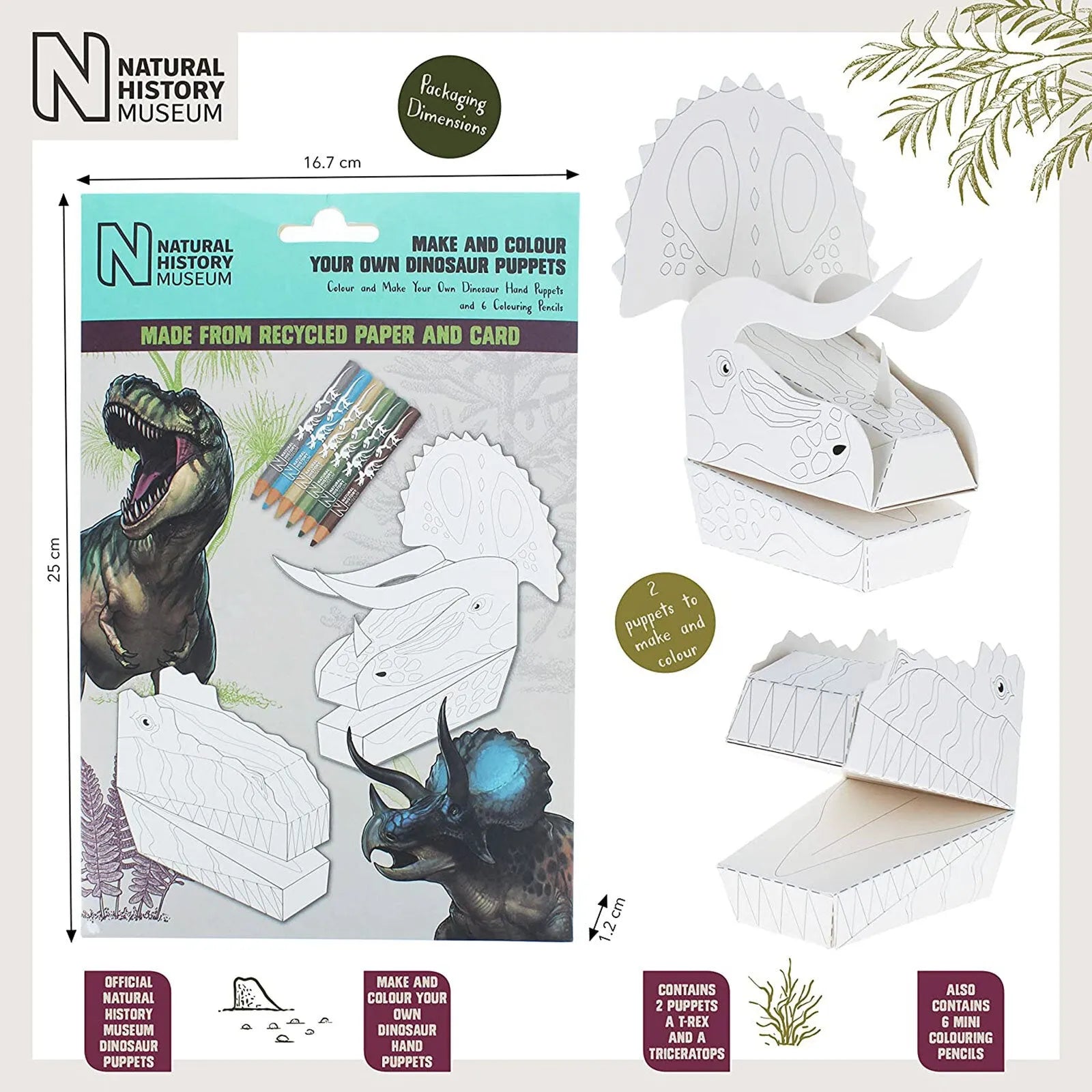 National History Museum Make & Colour Your Own Dinosaur - ebebek - Black Friday