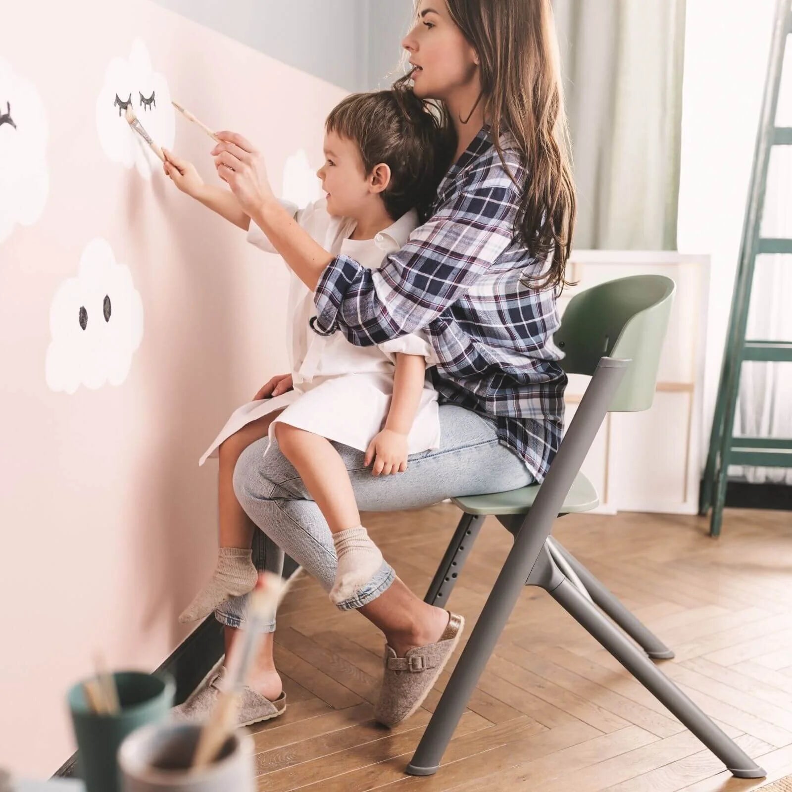 Kinderkraft Livy Highchair with Tray - Olive Green - ebebek - Black Friday