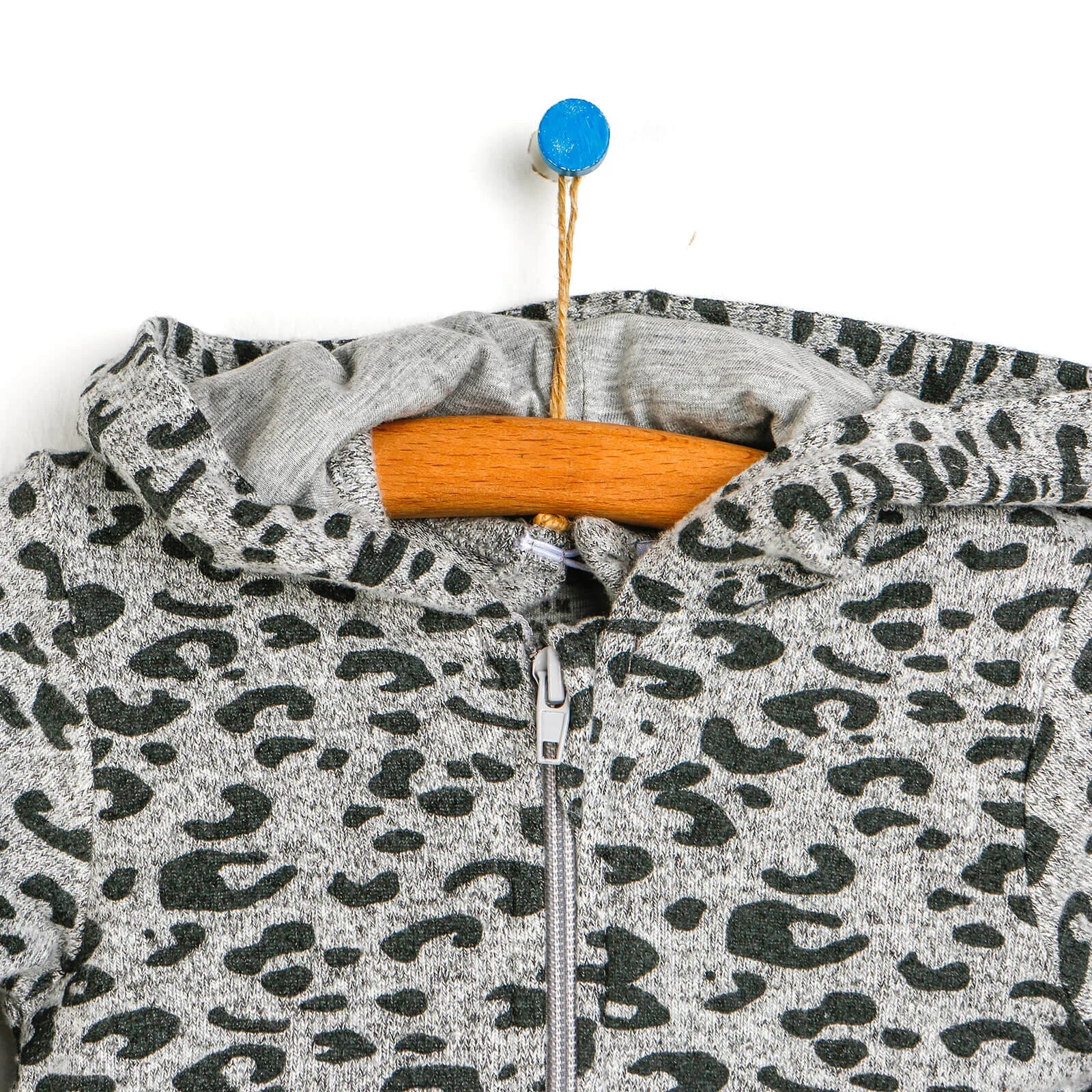 For My Baby Newborn Leopard Sweatshirt - Grey Melange - ebebek - Black Friday