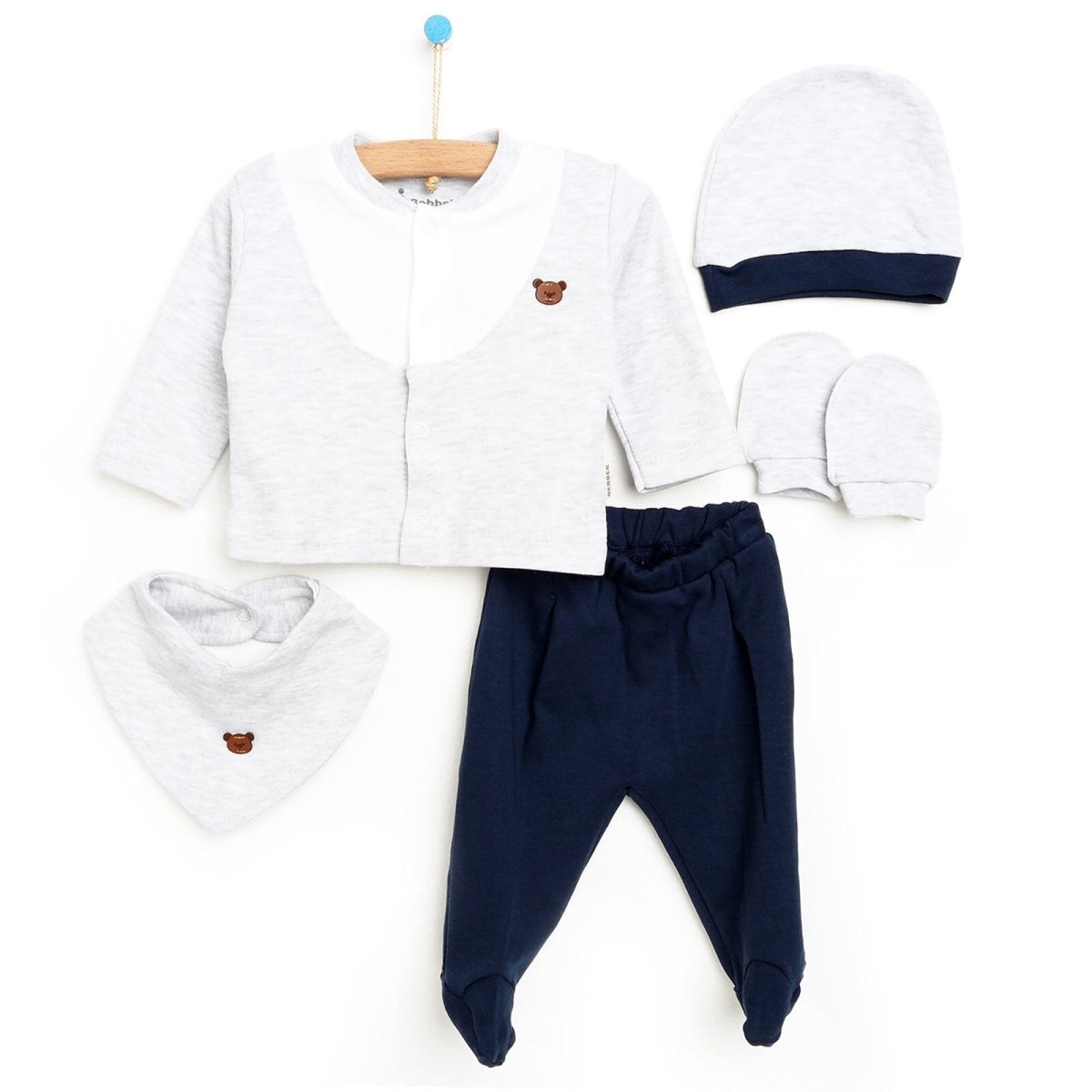 Bebbek Baby Boy 5 Pcs Newborn Gift Starter Set - Navy Blue - ebebek - Black Friday
