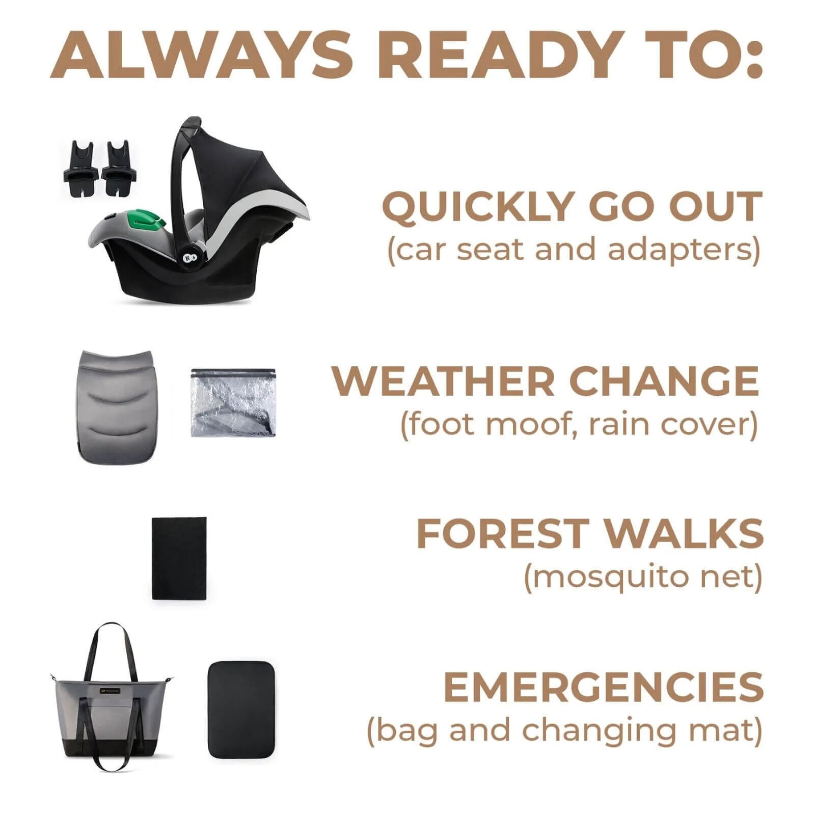 Kinderkraft 3 - in - 1 Mink Pro Prime 2 Travel System with Car Seat - Shadow Grey - ebebek - Black Friday