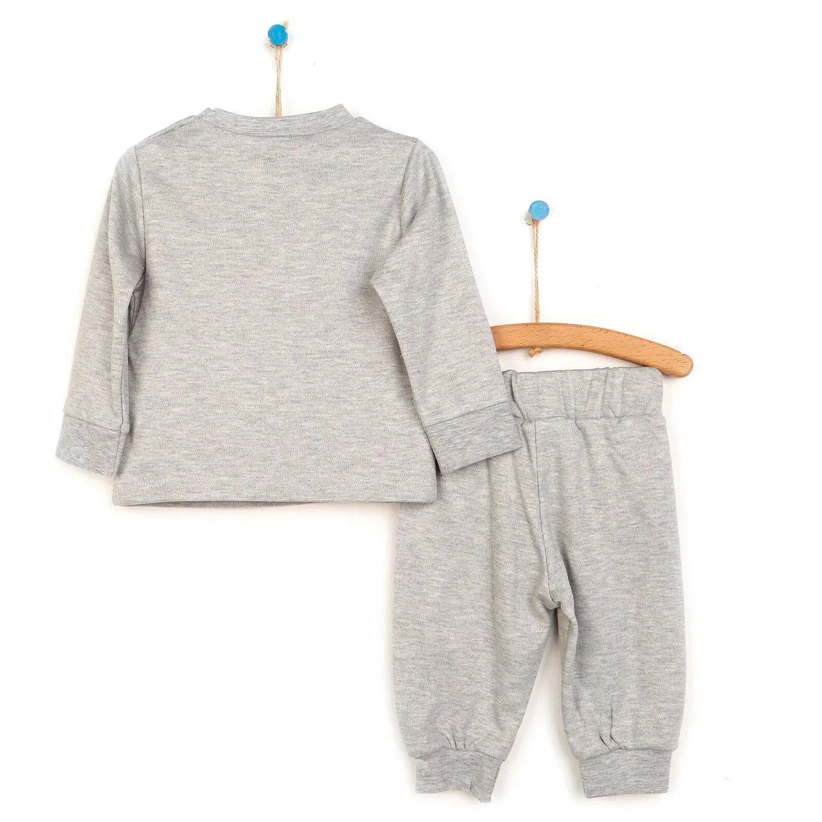 HelloBaby Basic Printed Baby Tracksuit - Grey Melange - ebebek - Black Friday
