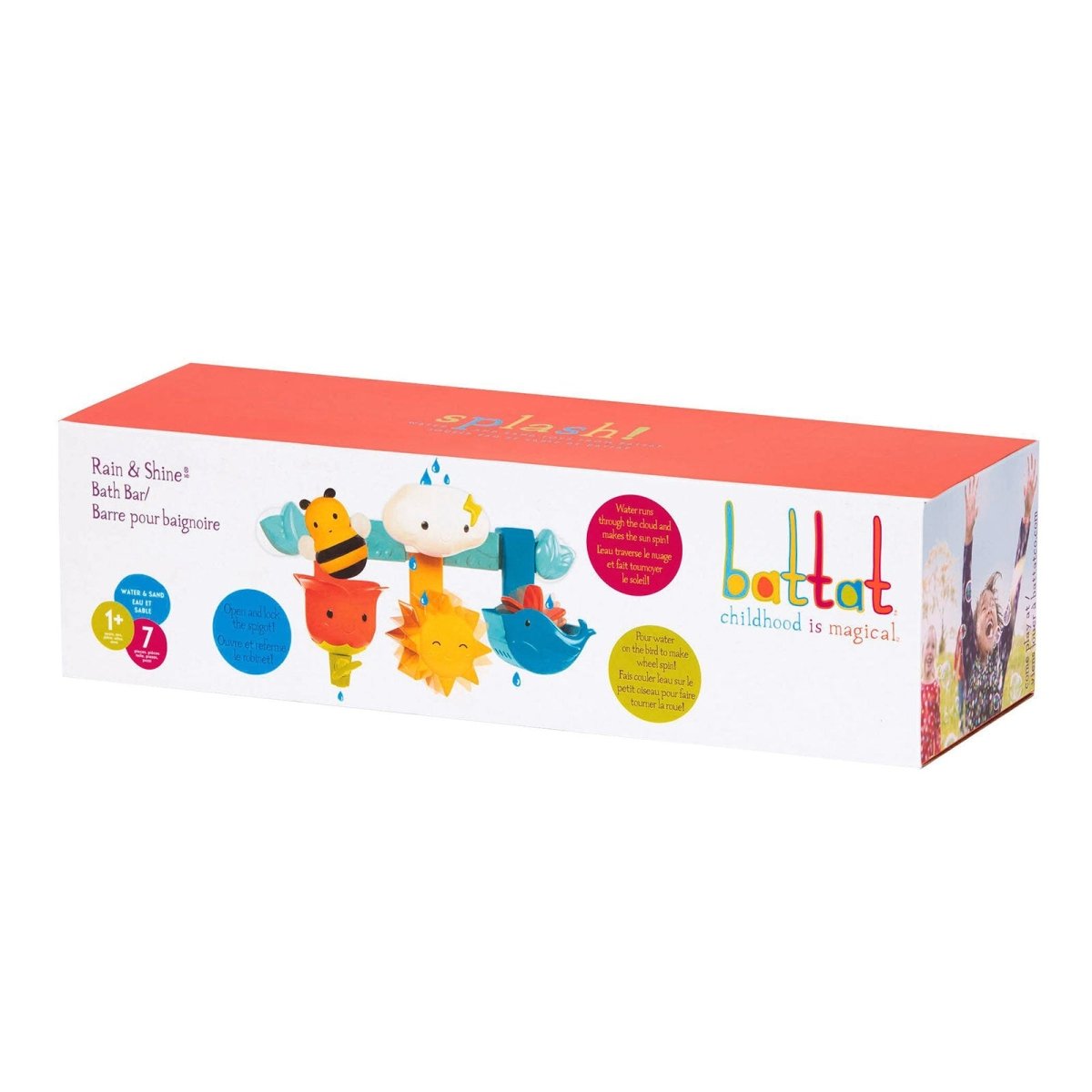 Battat Rain & Shine Bath Bar, 6 Removable Pieces & 2 Suction Cups - ebebek - Black Friday