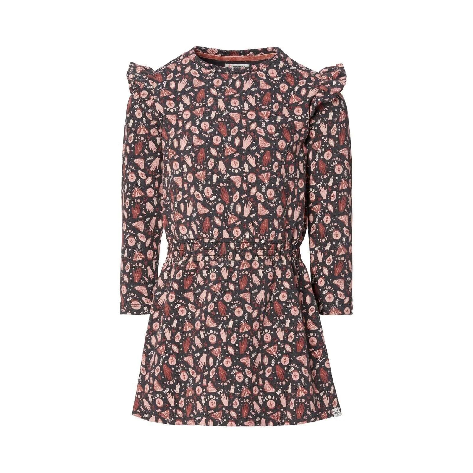 Noppies Girls DreShort Sleeve Long Sleeve Kerrville Allover Print - Phantom - ebebek - Black Friday