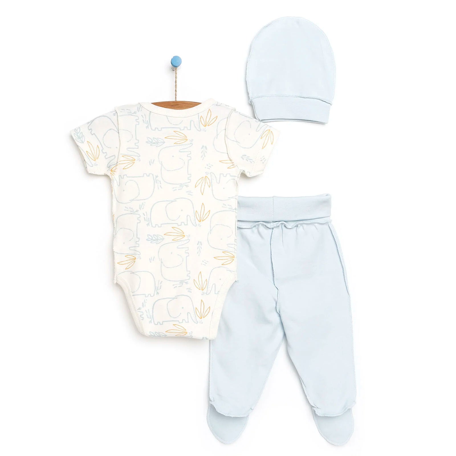 Bebetto Newborn Body - Footed Bottom - Hat - Blue - ebebek - Black Friday