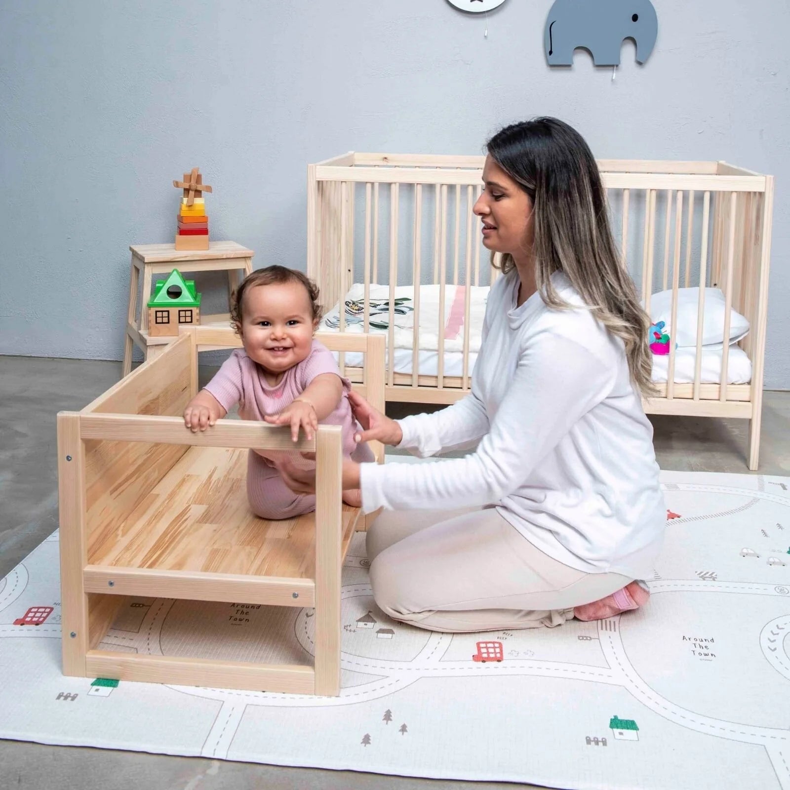 Montessori Wooden Convertable Table & Chair 36,6 cm (W) x 47 cm (H) x 64,5 cm (L) - ebebek - Black Friday