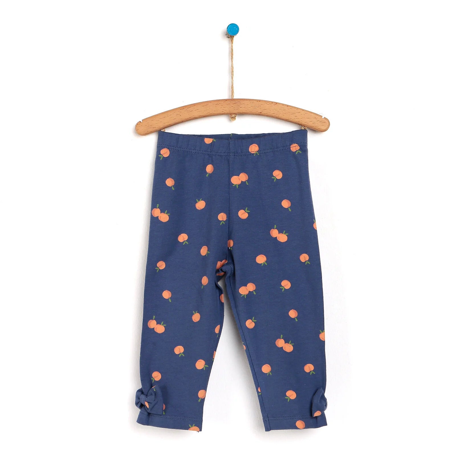 HelloBaby Basic Baby Girl Striped Bow Leggings - Dark Blue - ebebek - Black Friday