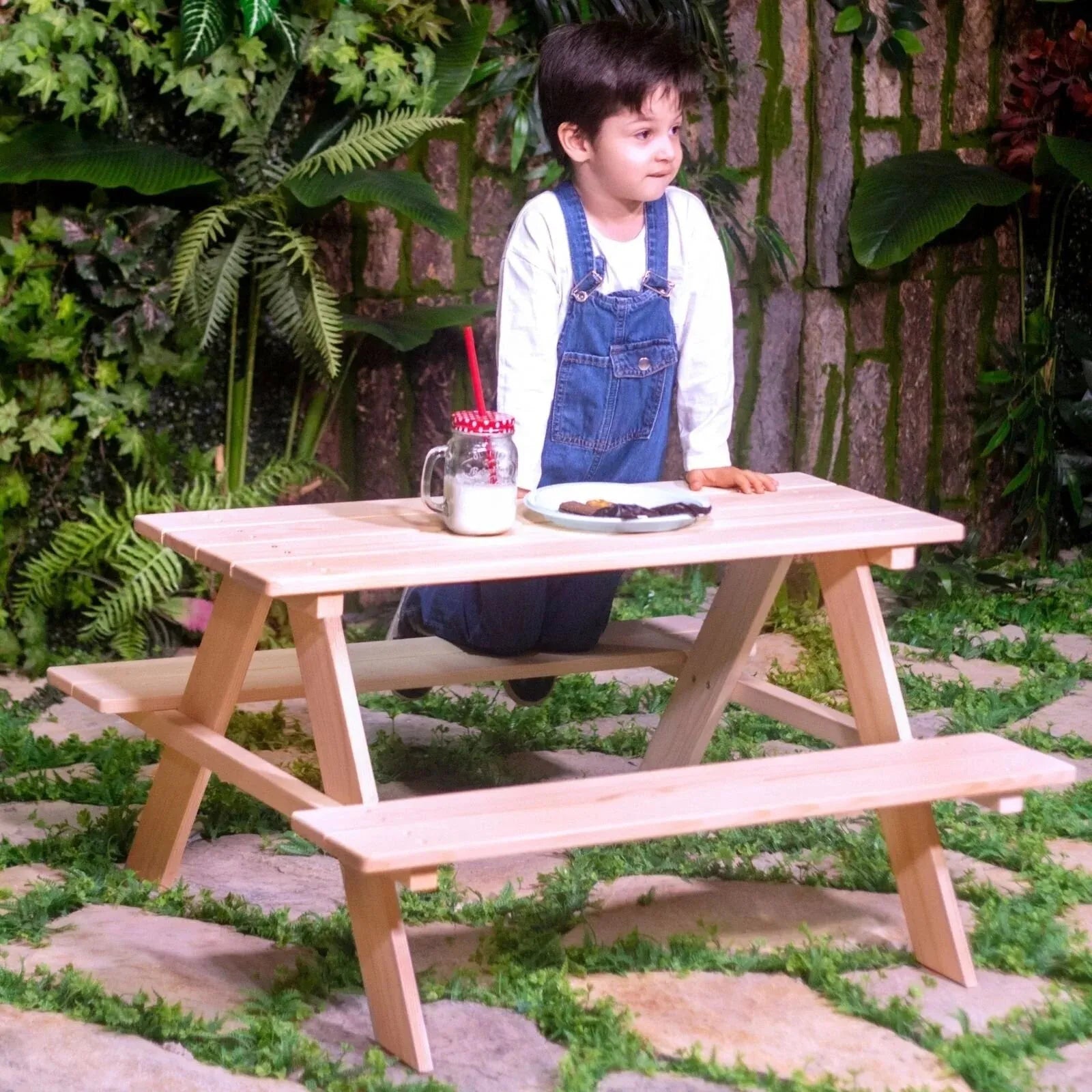 Montessori Wooden Mini Picnic Table - Kukka - ebebek