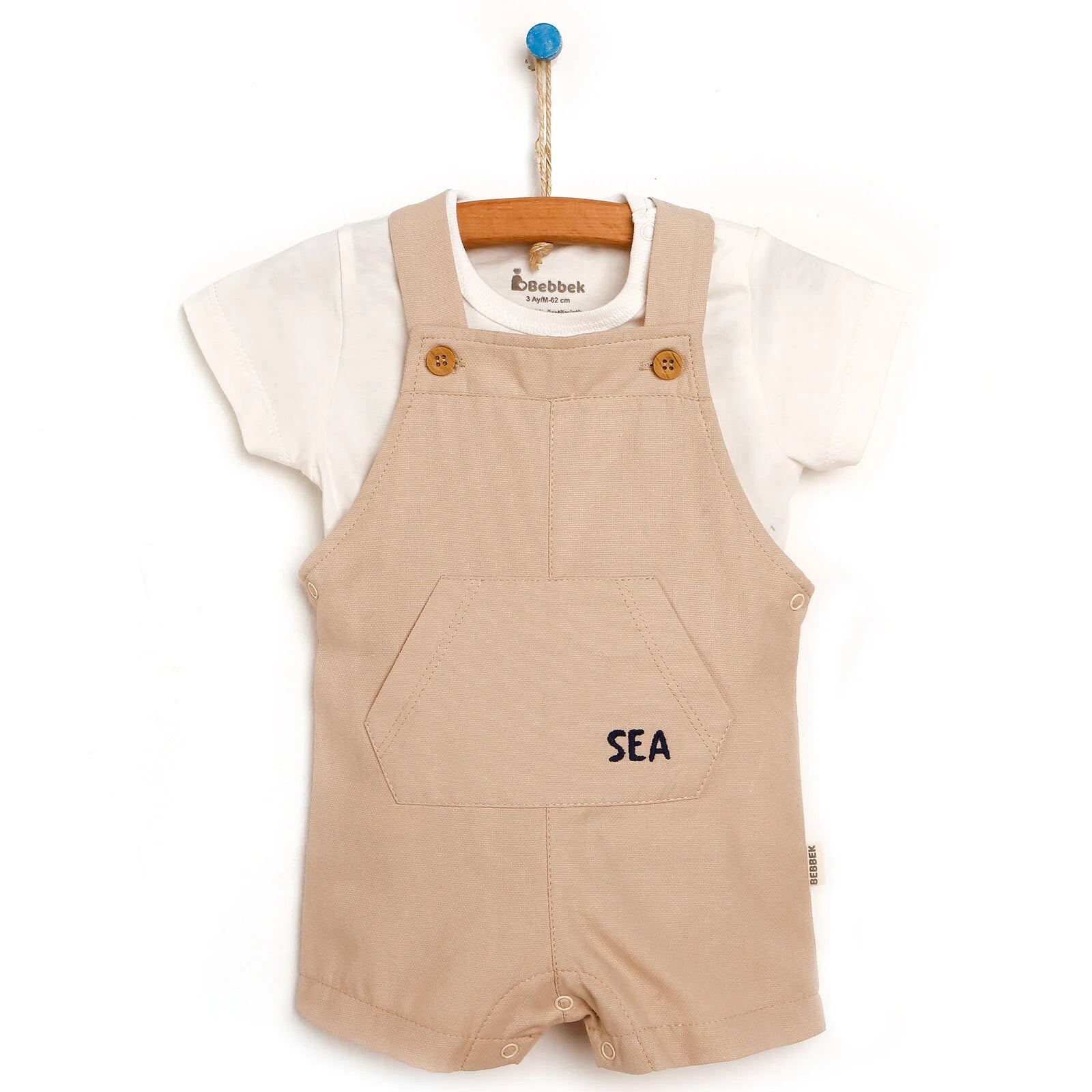 Bebbek Newborn Salling Theme Overall - T-shirt Set - Ecru - ebebek - Black Friday