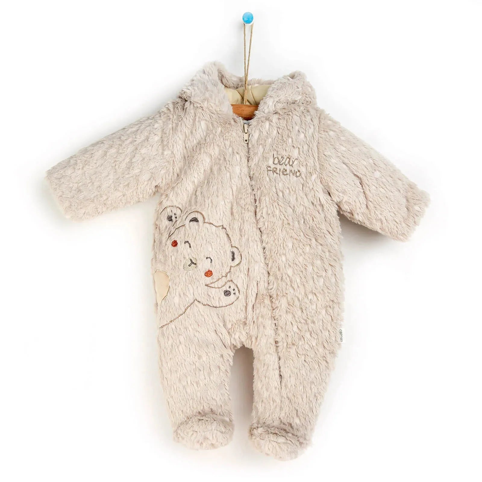 Bebetto Welsoft Footed Jumpsuit - Beige - ebebek - Black Friday