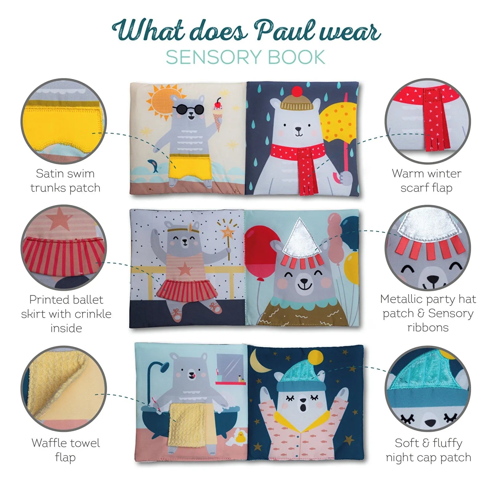Taf Toys What Does Paul Wear? Book Blue Mix - ebebek - Black Friday