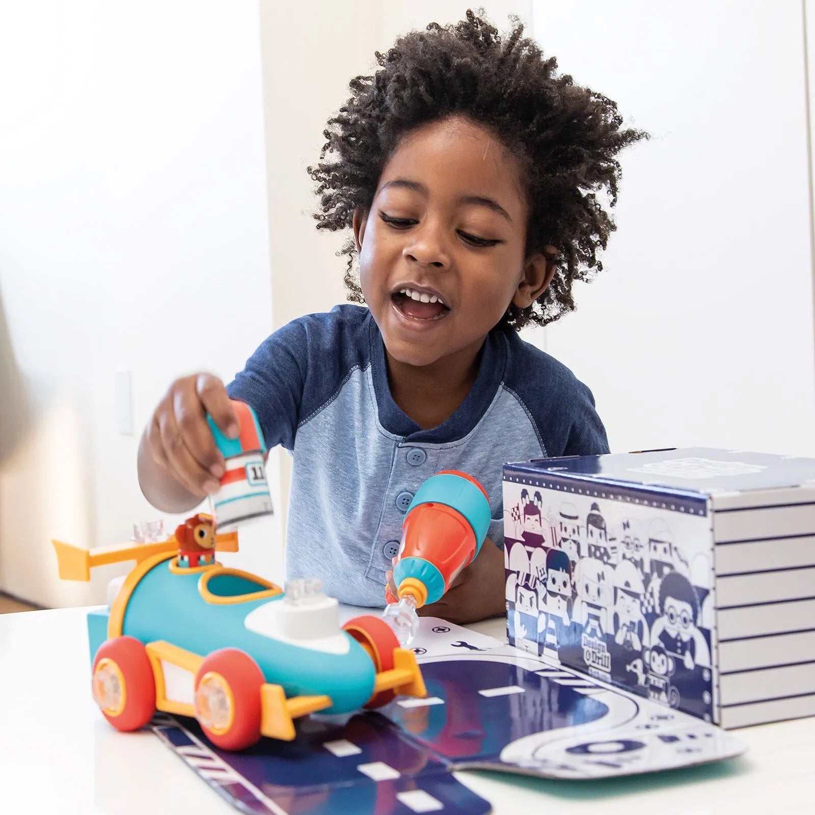 Design & Drill Bolt Buddies Police Rescue Race Car - ebebek - Black Friday